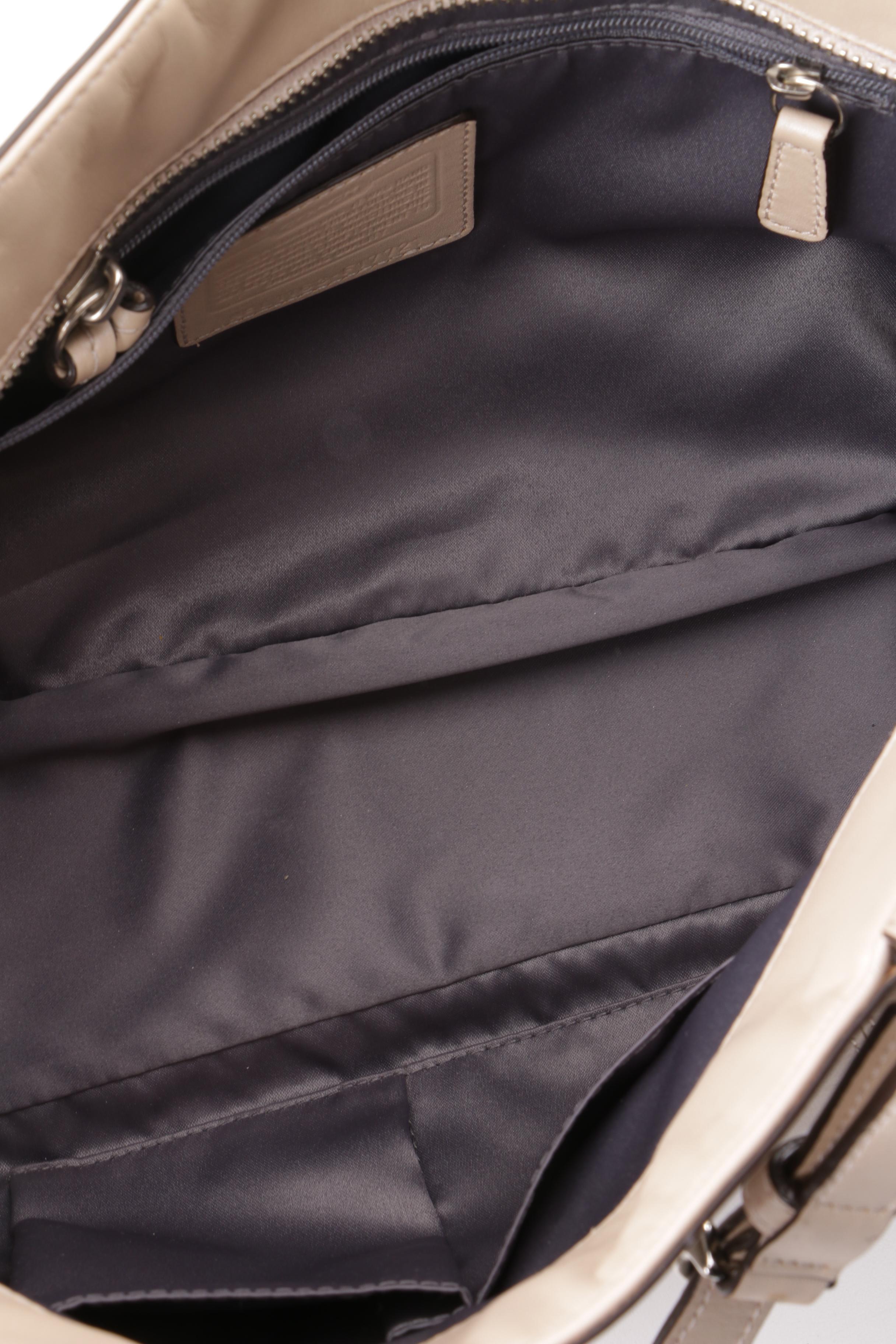 Coach Gallery Leather Tote and Signature Stripe Patent Leather Tote