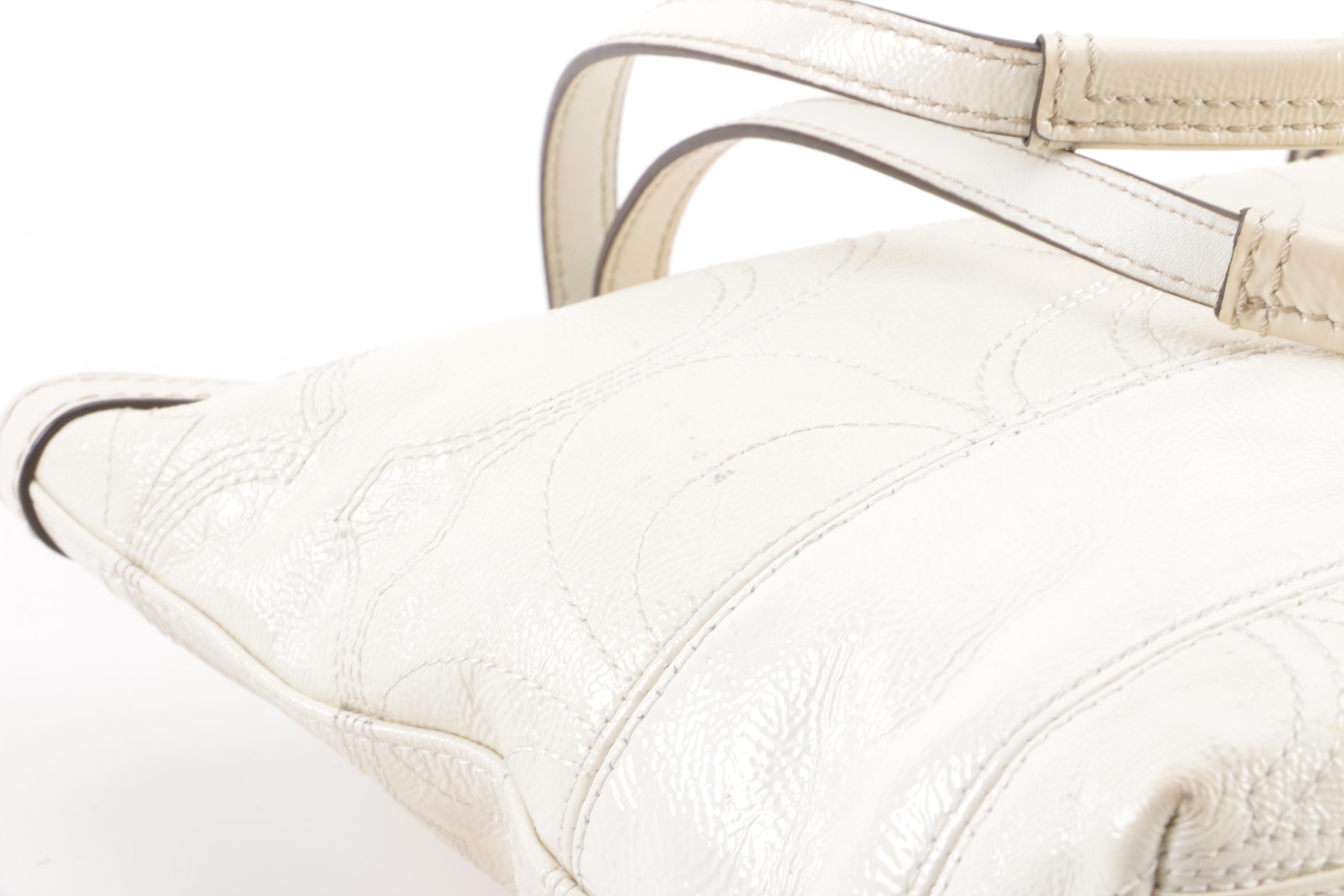 Coach Gallery Leather Tote and Signature Stripe Patent Leather Tote