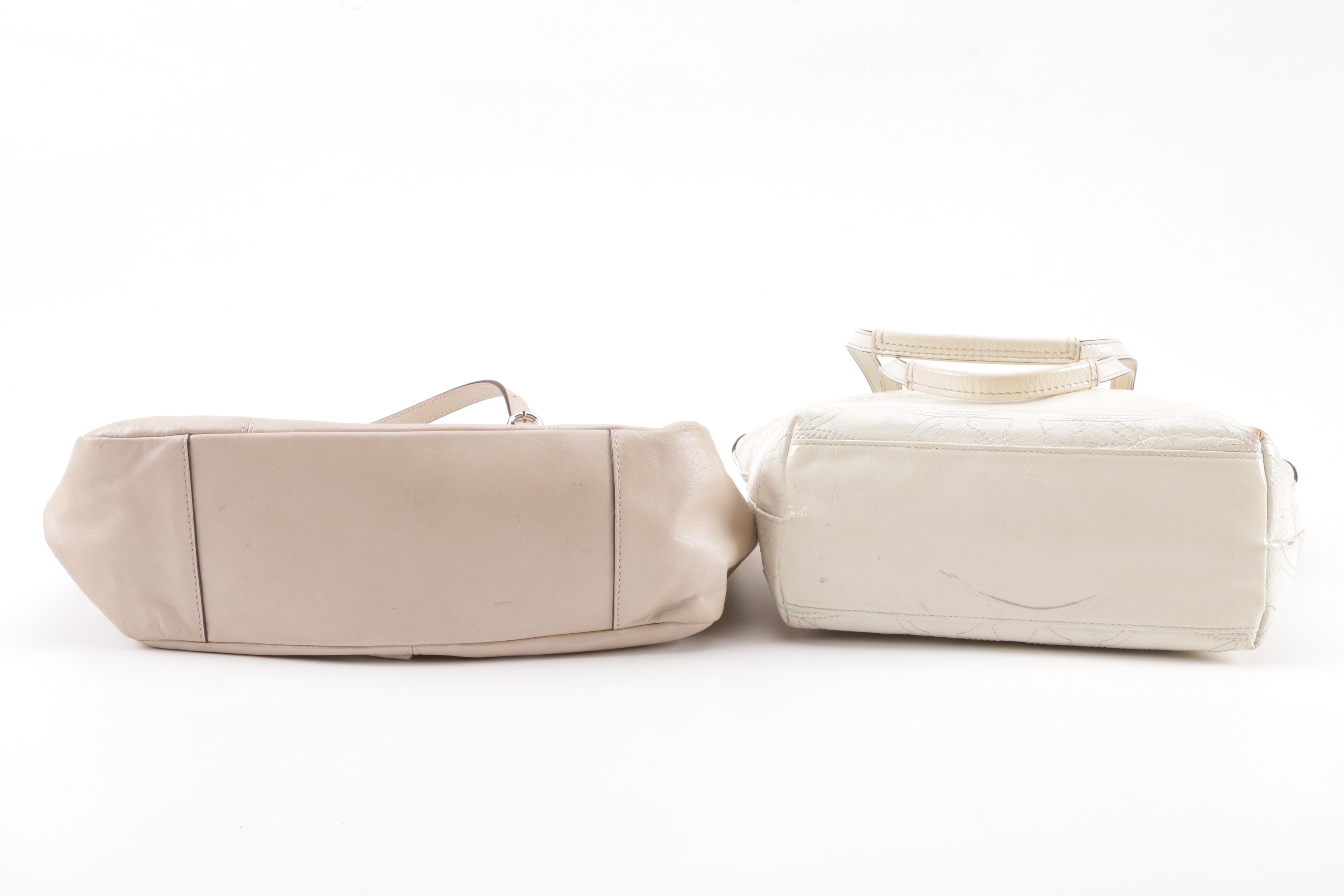 Coach Gallery Leather Tote and Signature Stripe Patent Leather Tote