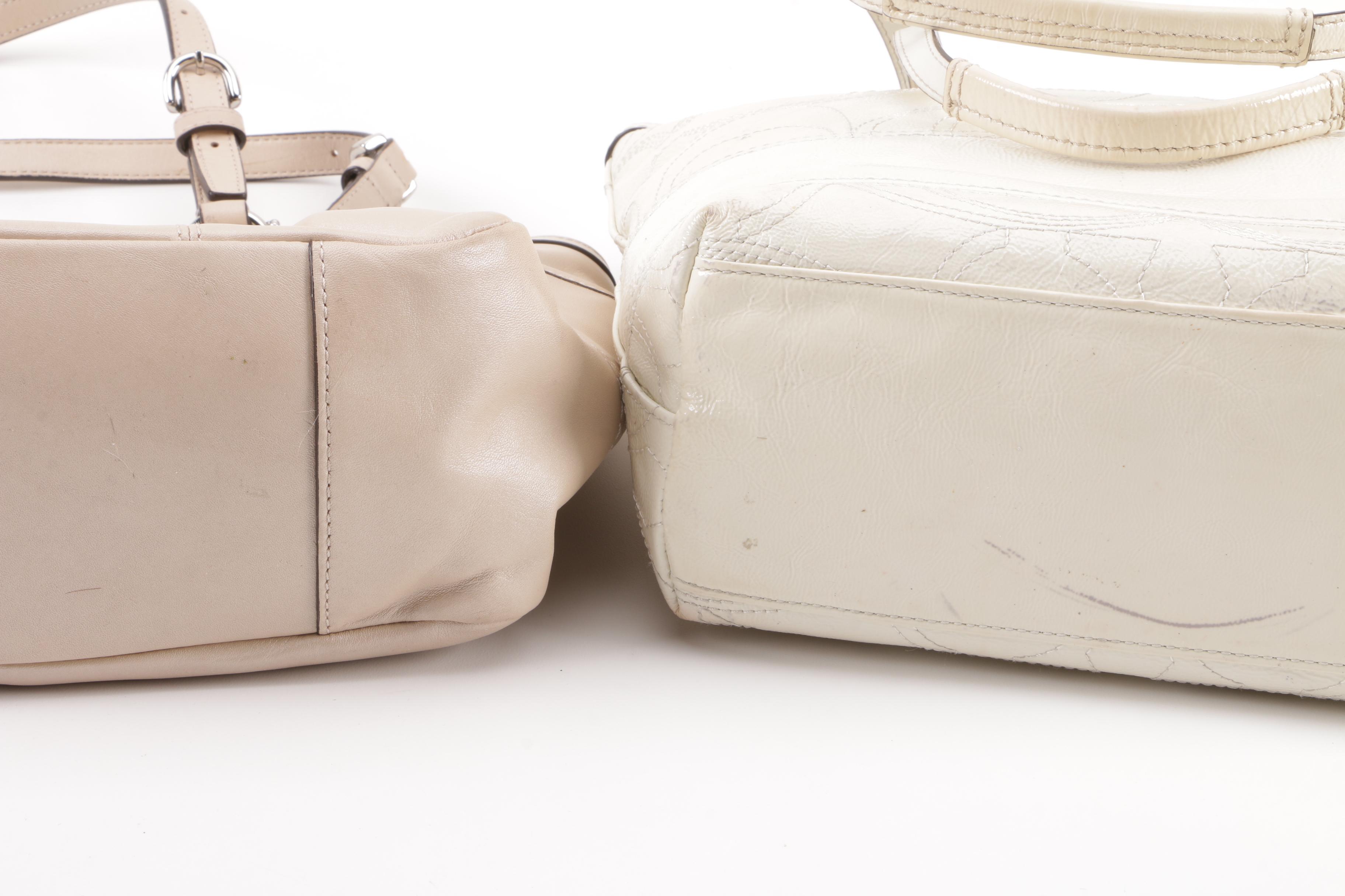 Coach Gallery Leather Tote and Signature Stripe Patent Leather Tote