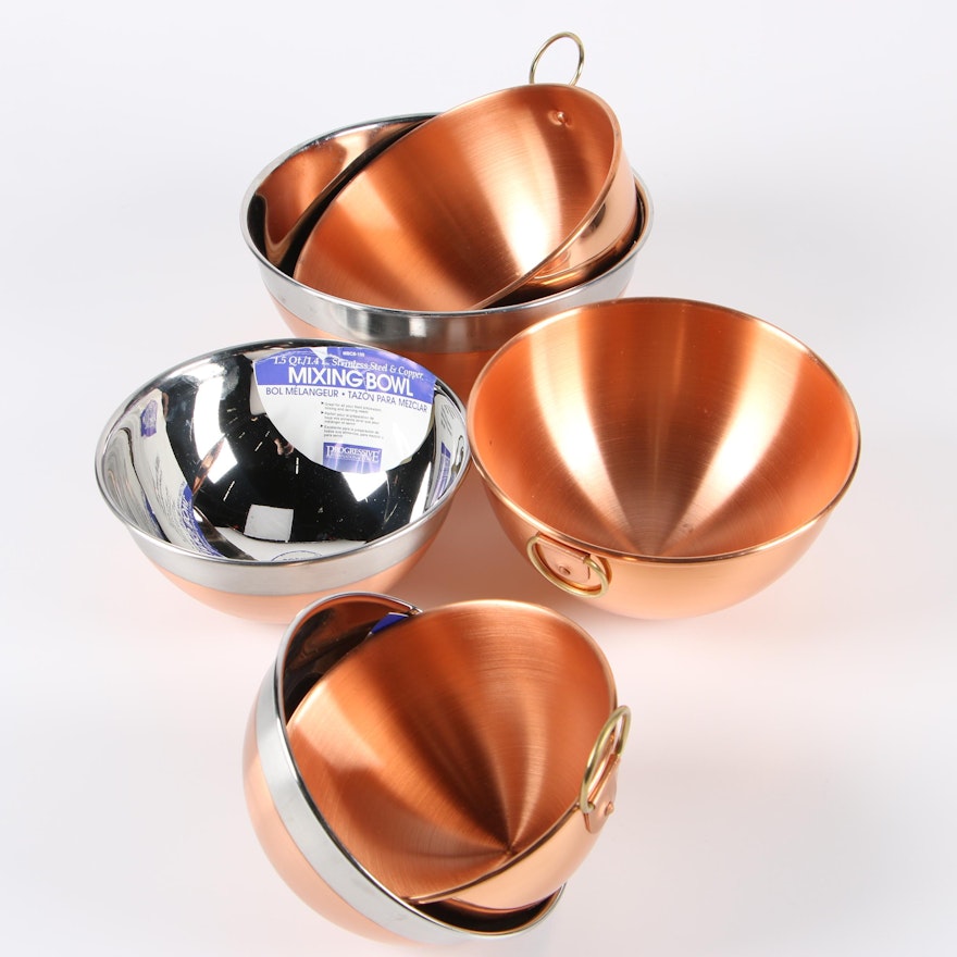 Stainless Steel and Portuguese Copper Mixing Bowls