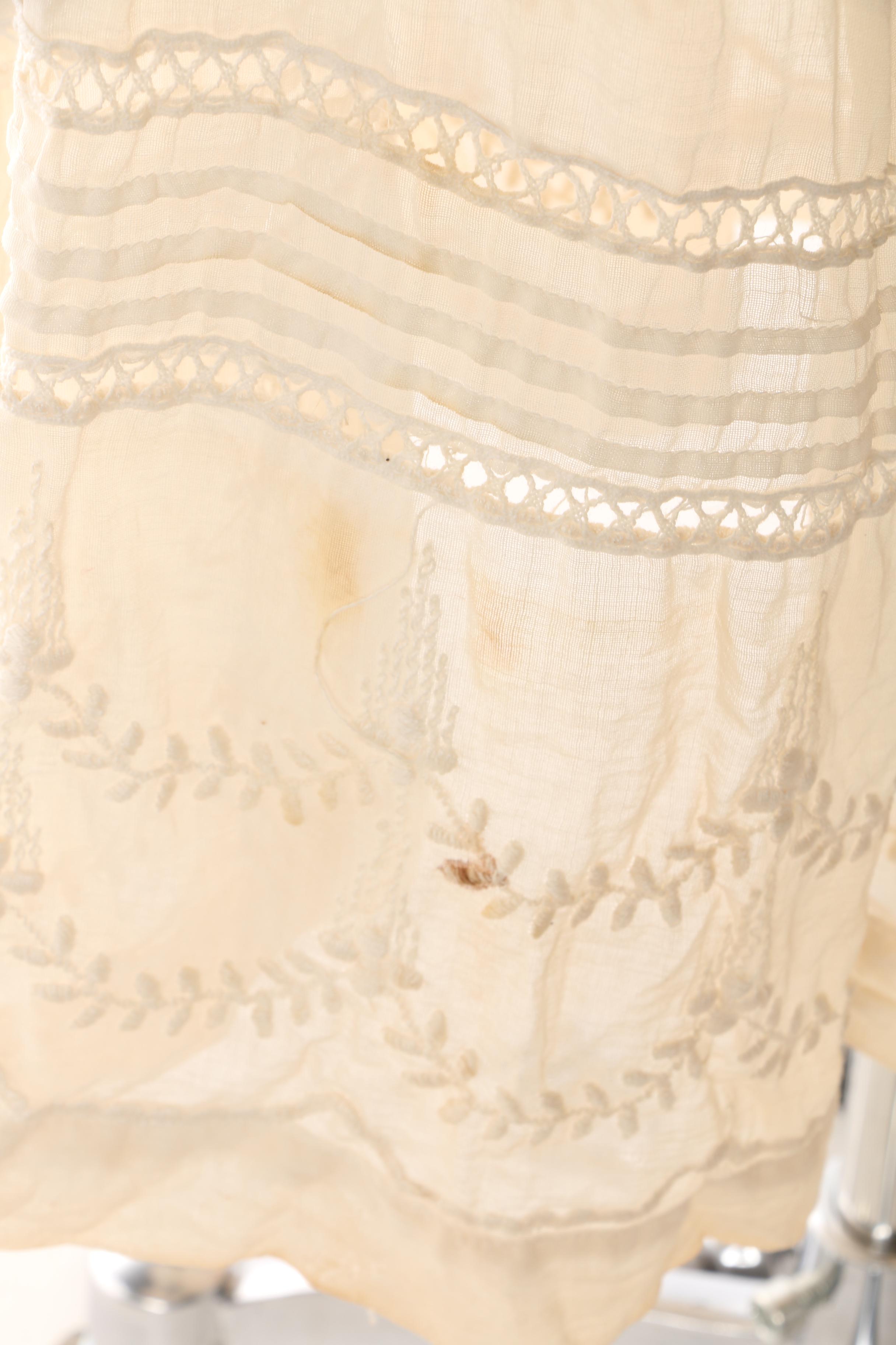 1900s Antique Tea and Day Dresses with Embroidered, Lace and Crochet Accents