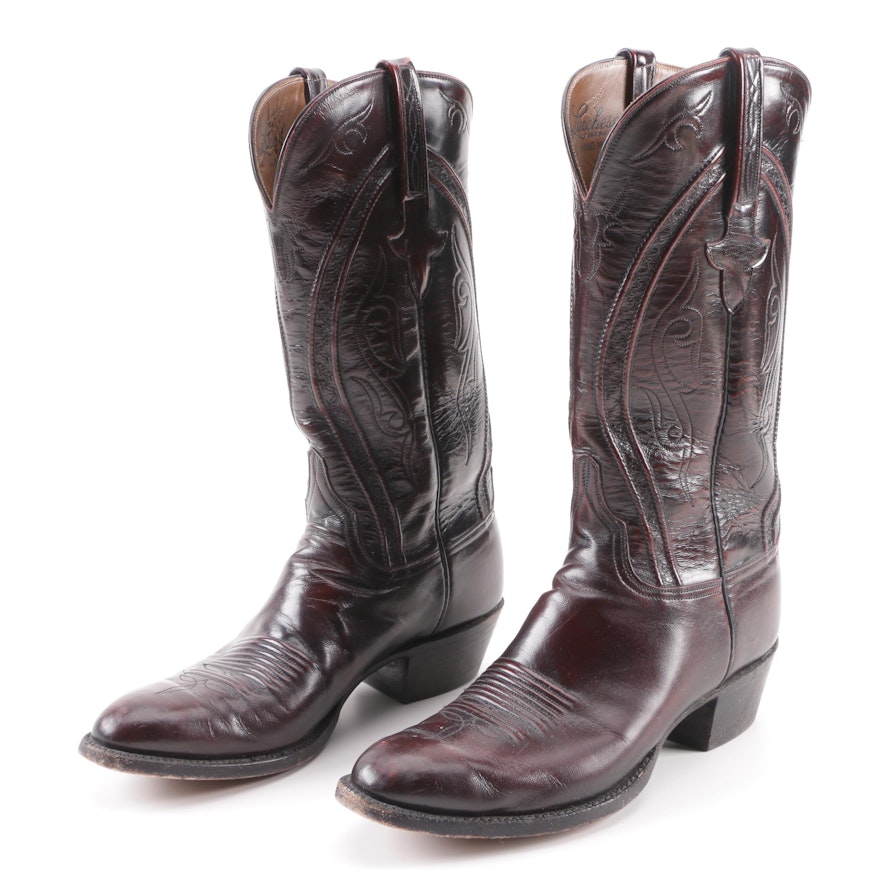 Men's Lucchese Black Cherry Goat Leather Western Boots