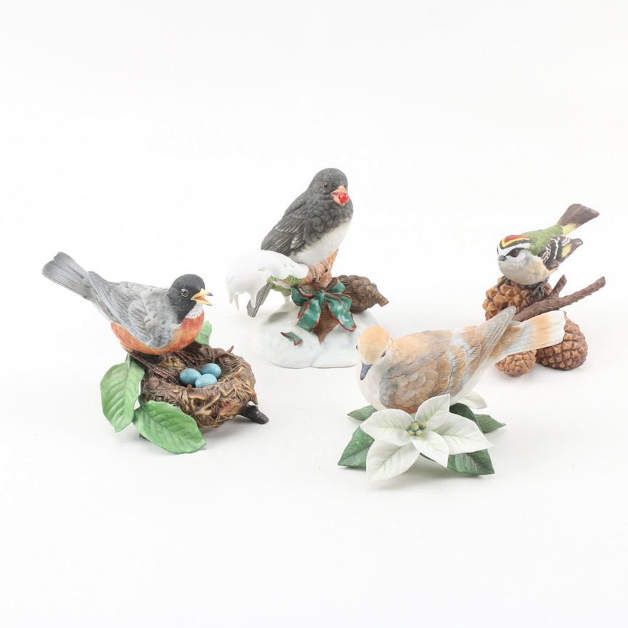 Lenox Hand-Painted Porcelain Bird Figurines featuring "Christmas Snowbird"