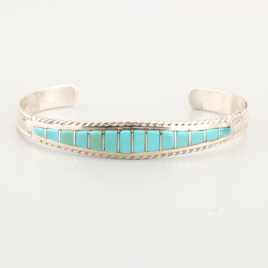 MP Sterling Silver Turquoise Cuff Bracelet