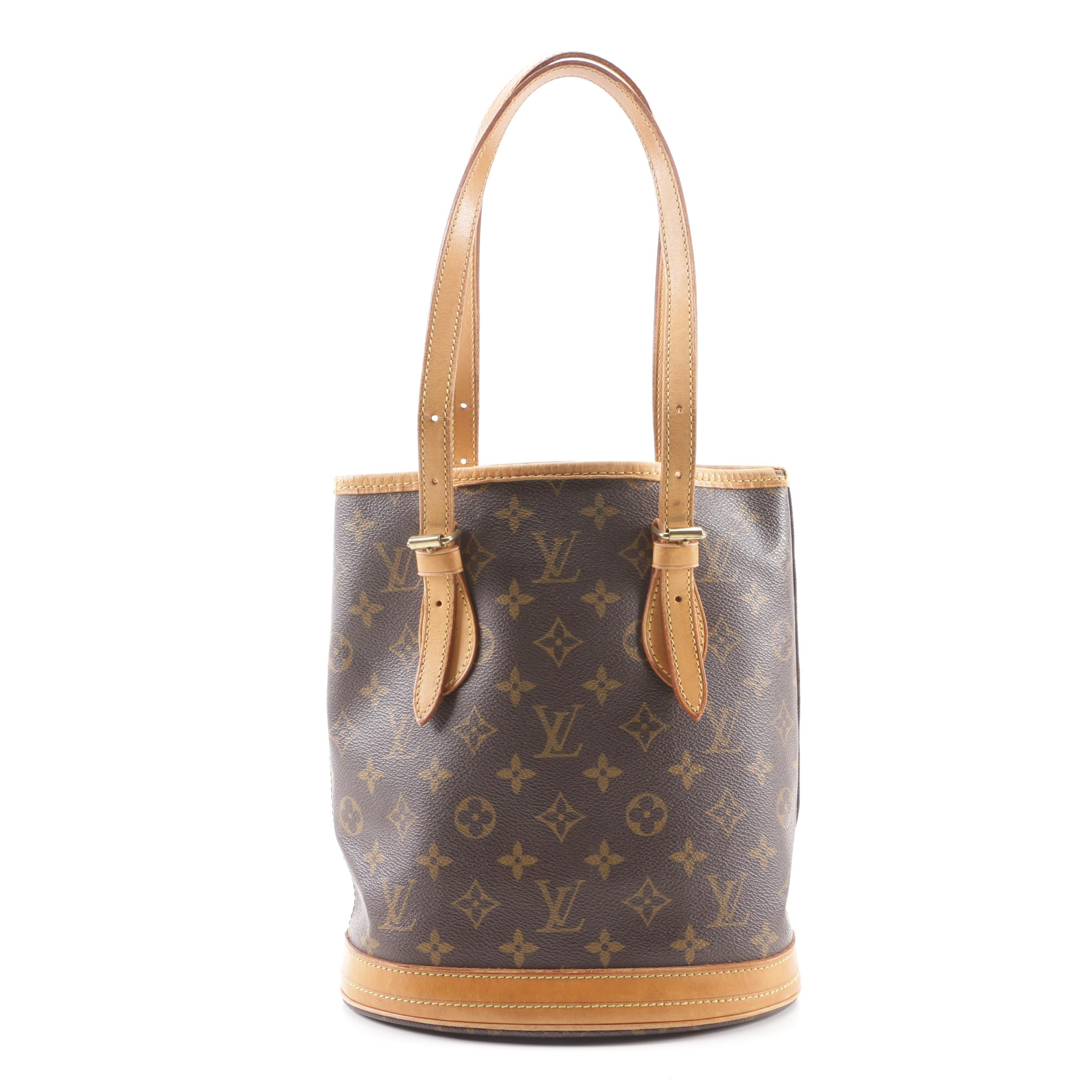 1998 Vintage Louis Vuitton Paris Monogram Canvas Petite Bucket Bag