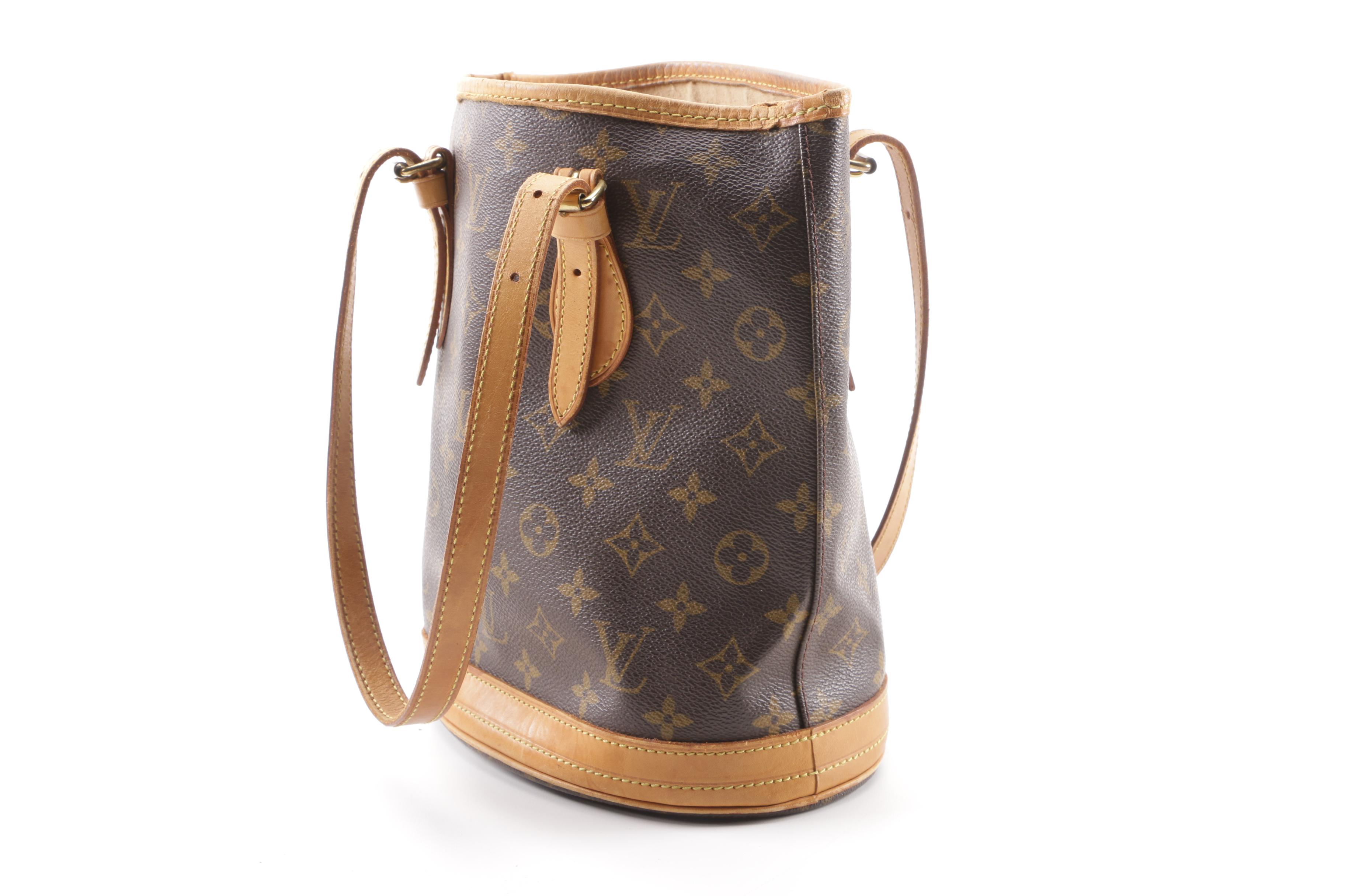 1998 Vintage Louis Vuitton Paris Monogram Canvas Petite Bucket Bag