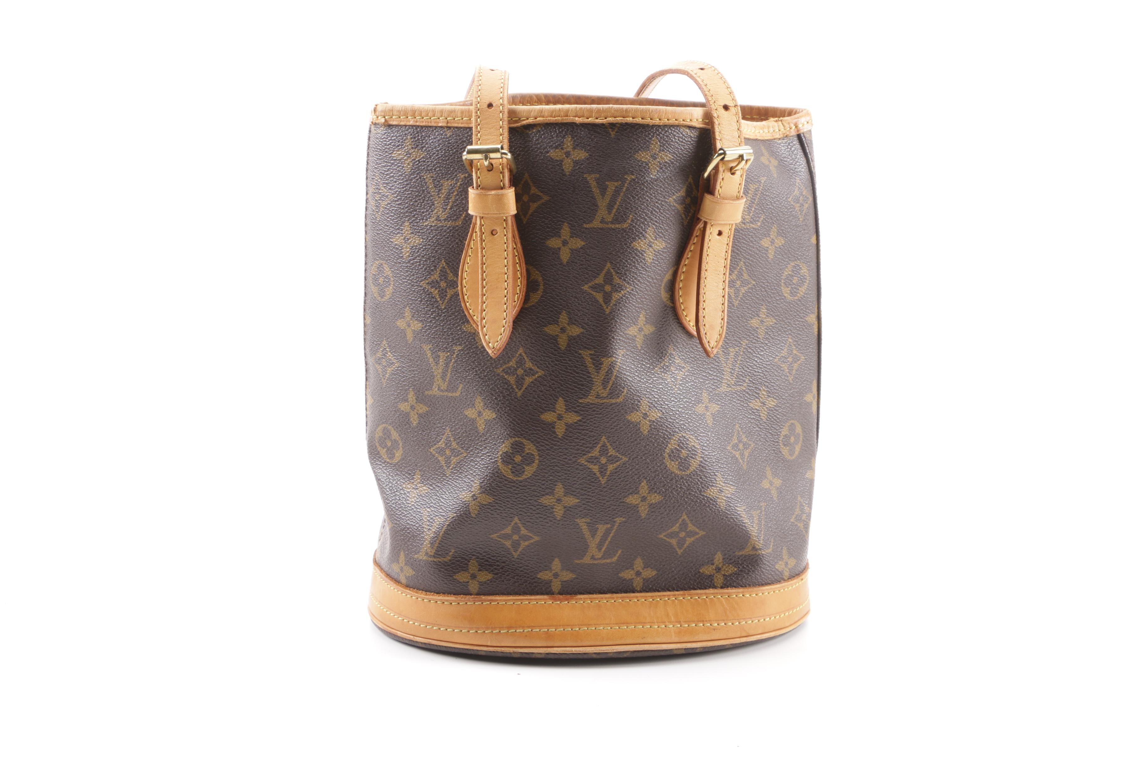 1998 Vintage Louis Vuitton Paris Monogram Canvas Petite Bucket Bag