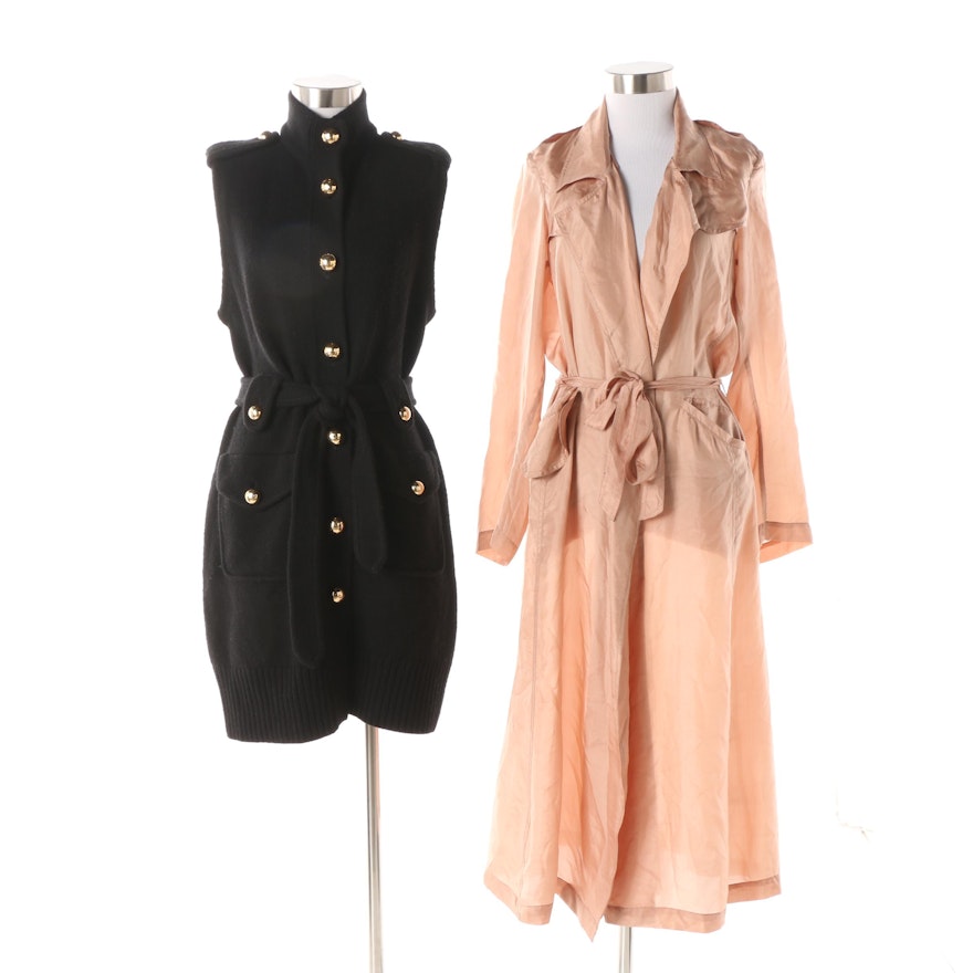 Women's Tory Burch Knit Jacket and Mes Demoiselles Paris Theodore Trench Coat