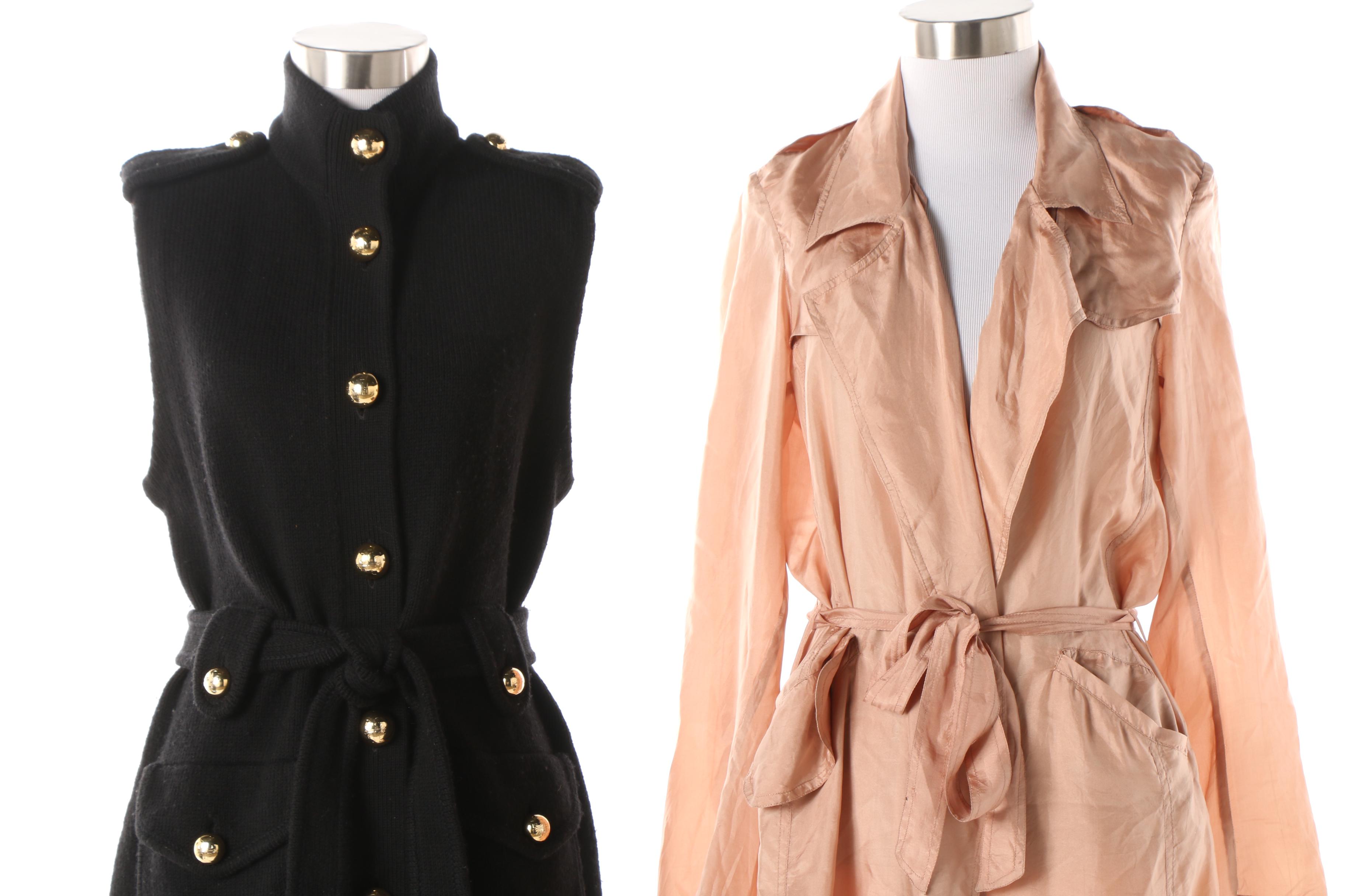 Women's Tory Burch Knit Jacket and Mes Demoiselles Paris Theodore Trench Coat