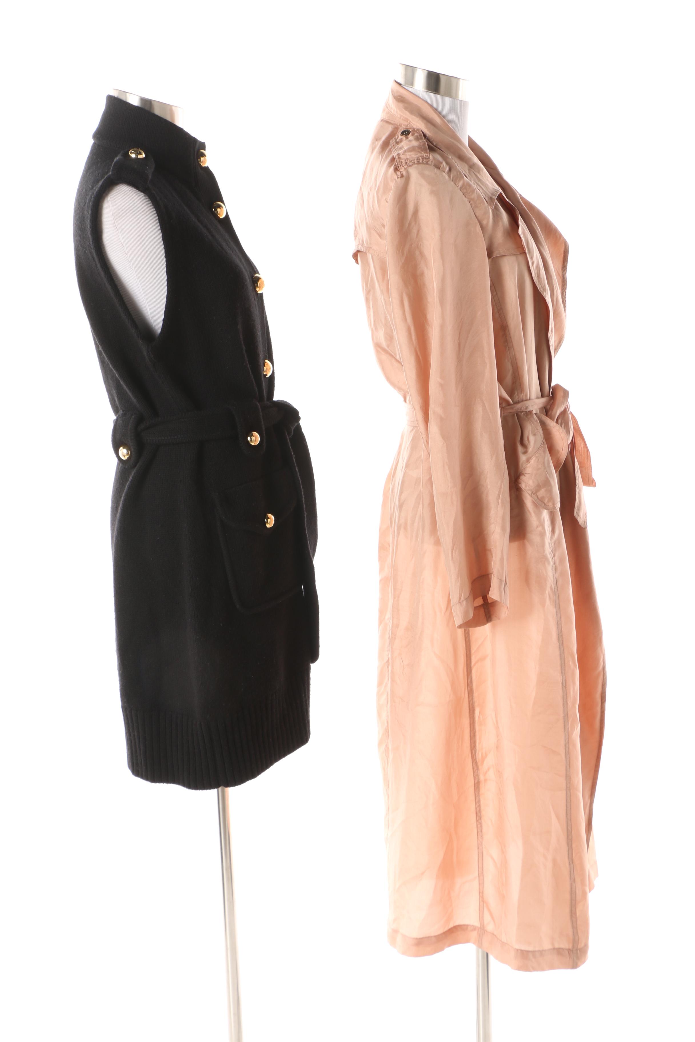 Women's Tory Burch Knit Jacket and Mes Demoiselles Paris Theodore Trench Coat