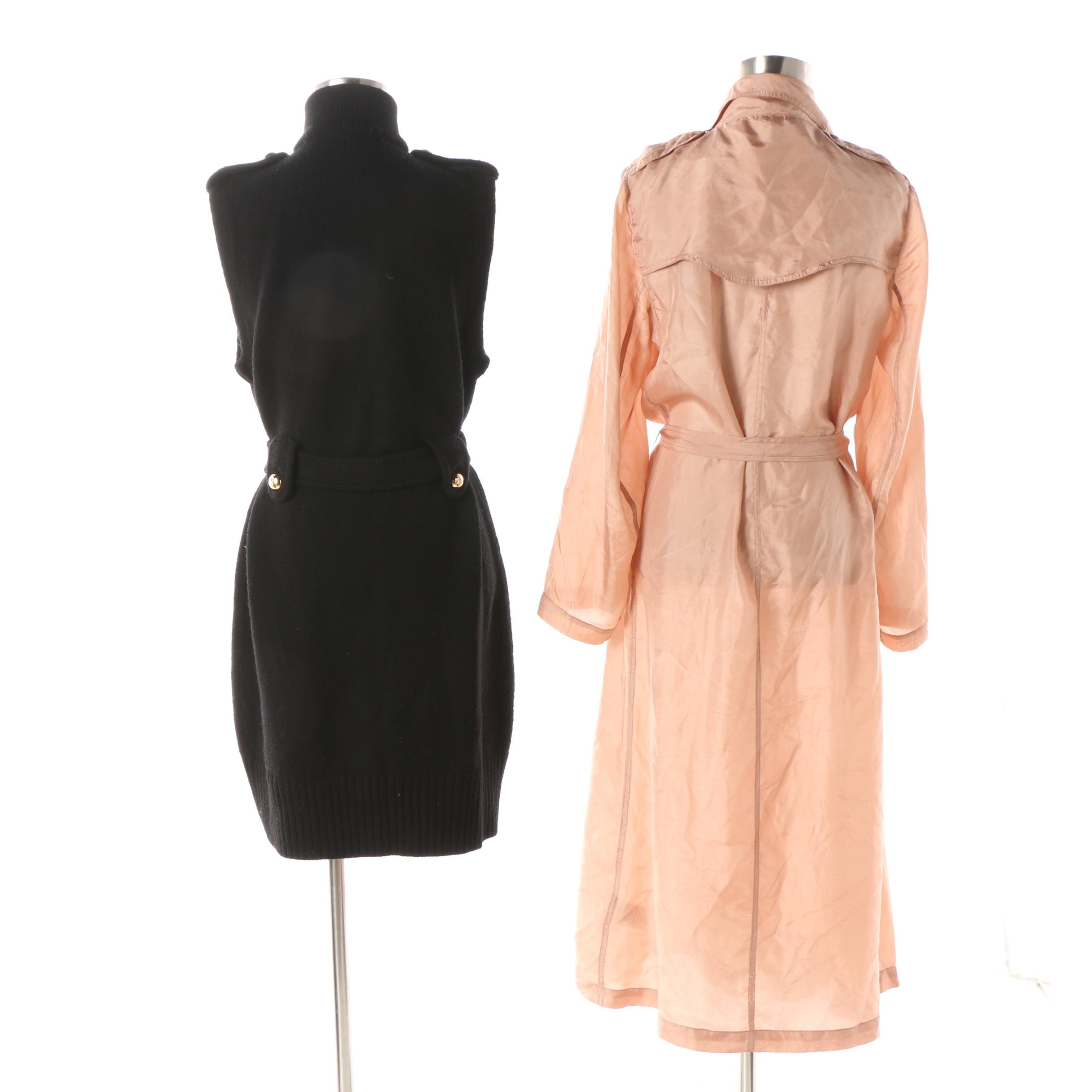 Women's Tory Burch Knit Jacket and Mes Demoiselles Paris Theodore Trench Coat