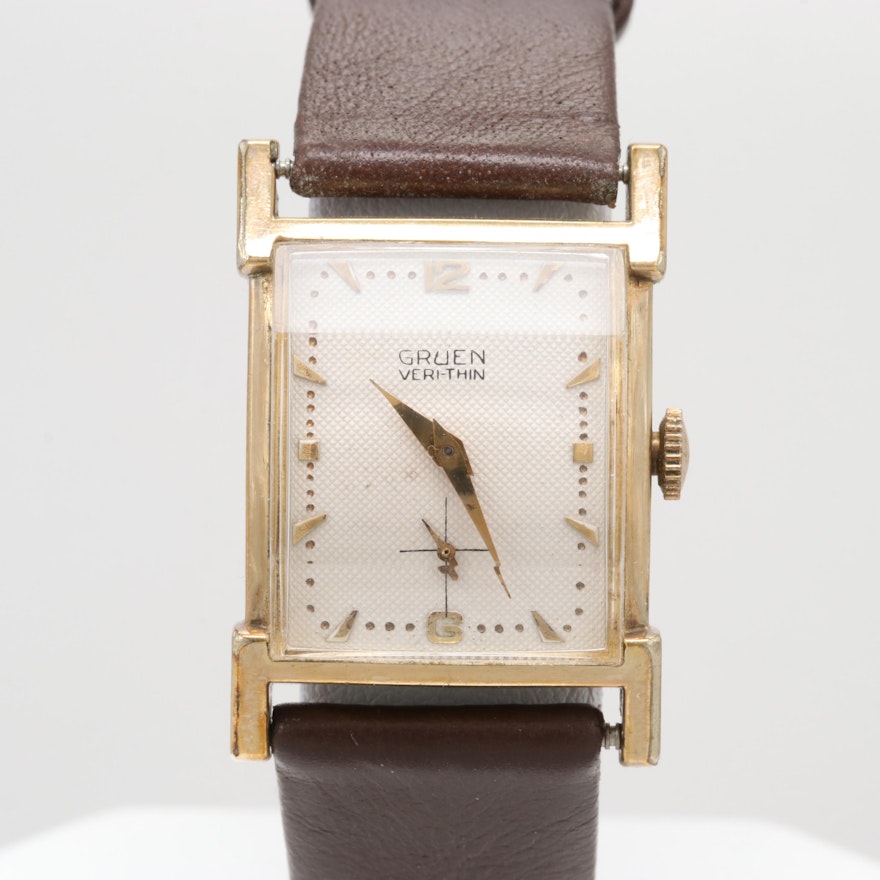 Gruen Veri-Thin Wristwatch With 10K Rolled Gold Plate Bezel