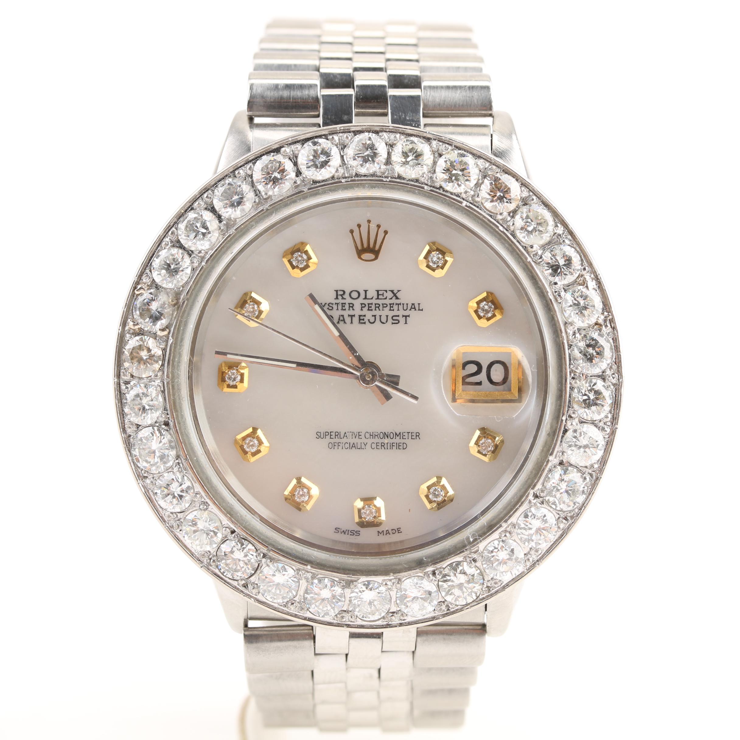Rolex Datejust Mother of Pearl and 4.30 CTW Diamond Watch, 1989