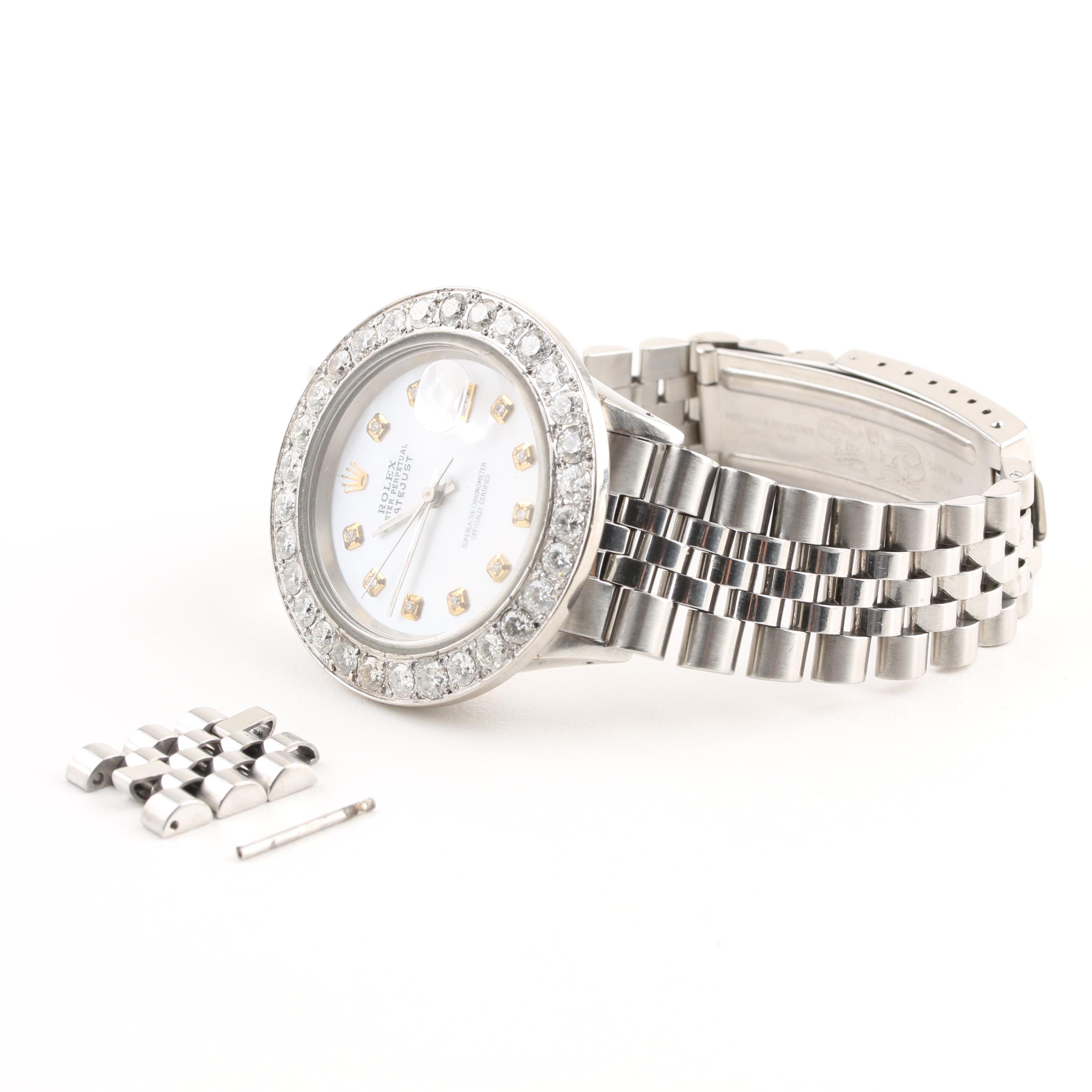 Rolex Datejust Mother of Pearl and 4.30 CTW Diamond Watch, 1989