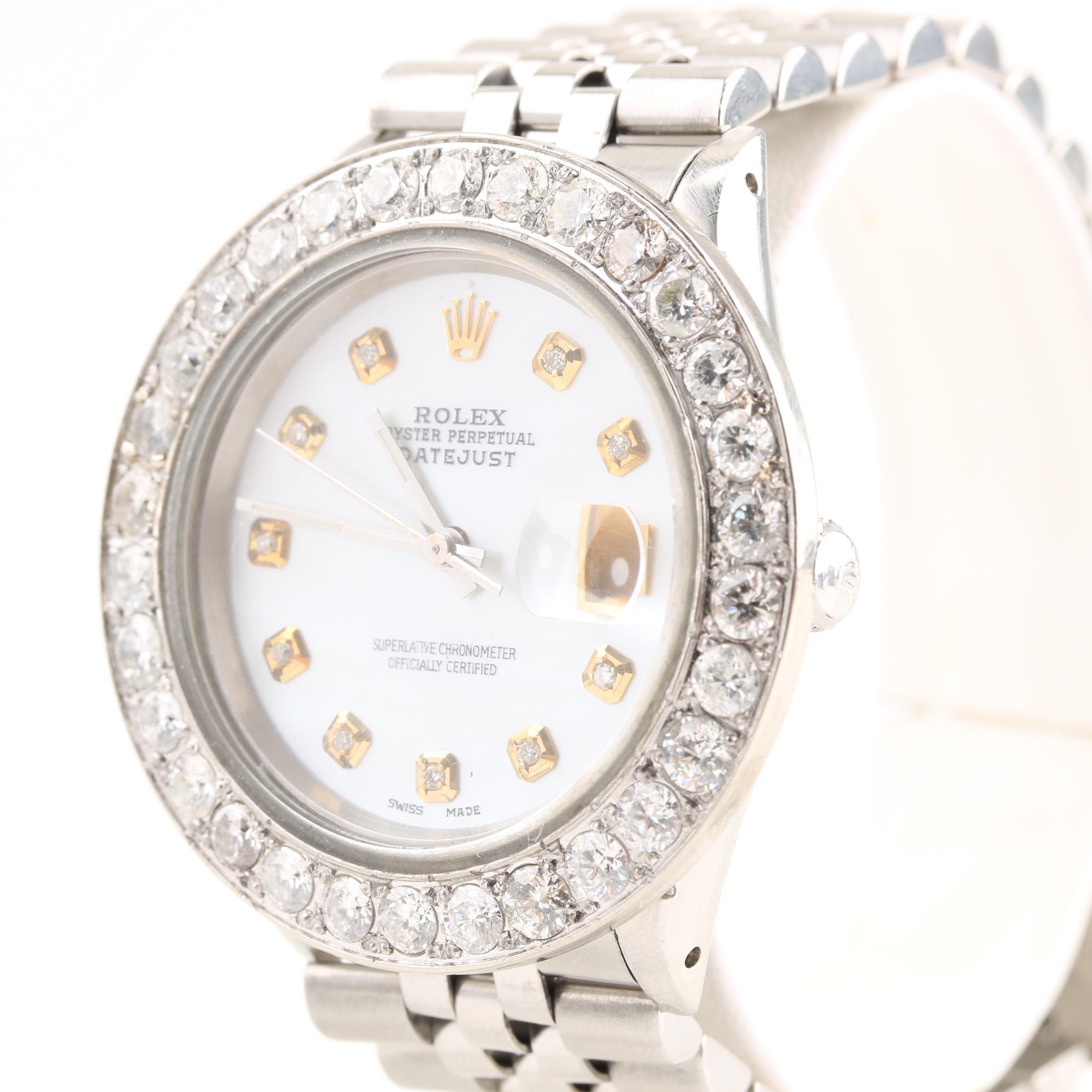 Rolex Datejust Mother of Pearl and 4.30 CTW Diamond Watch, 1989