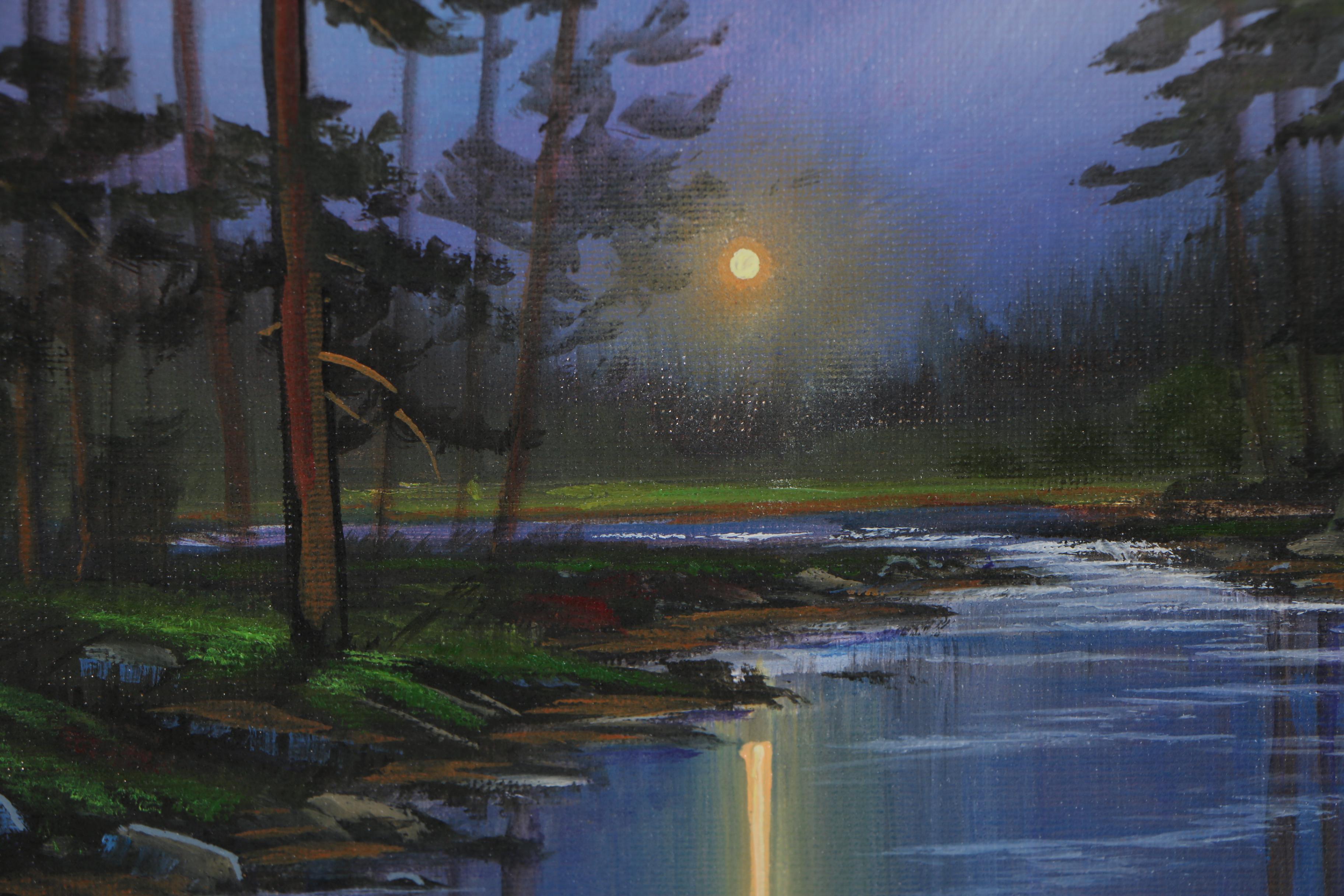 Douglas "Bumo" Johnpeer Oil Painting "Forest Mist"