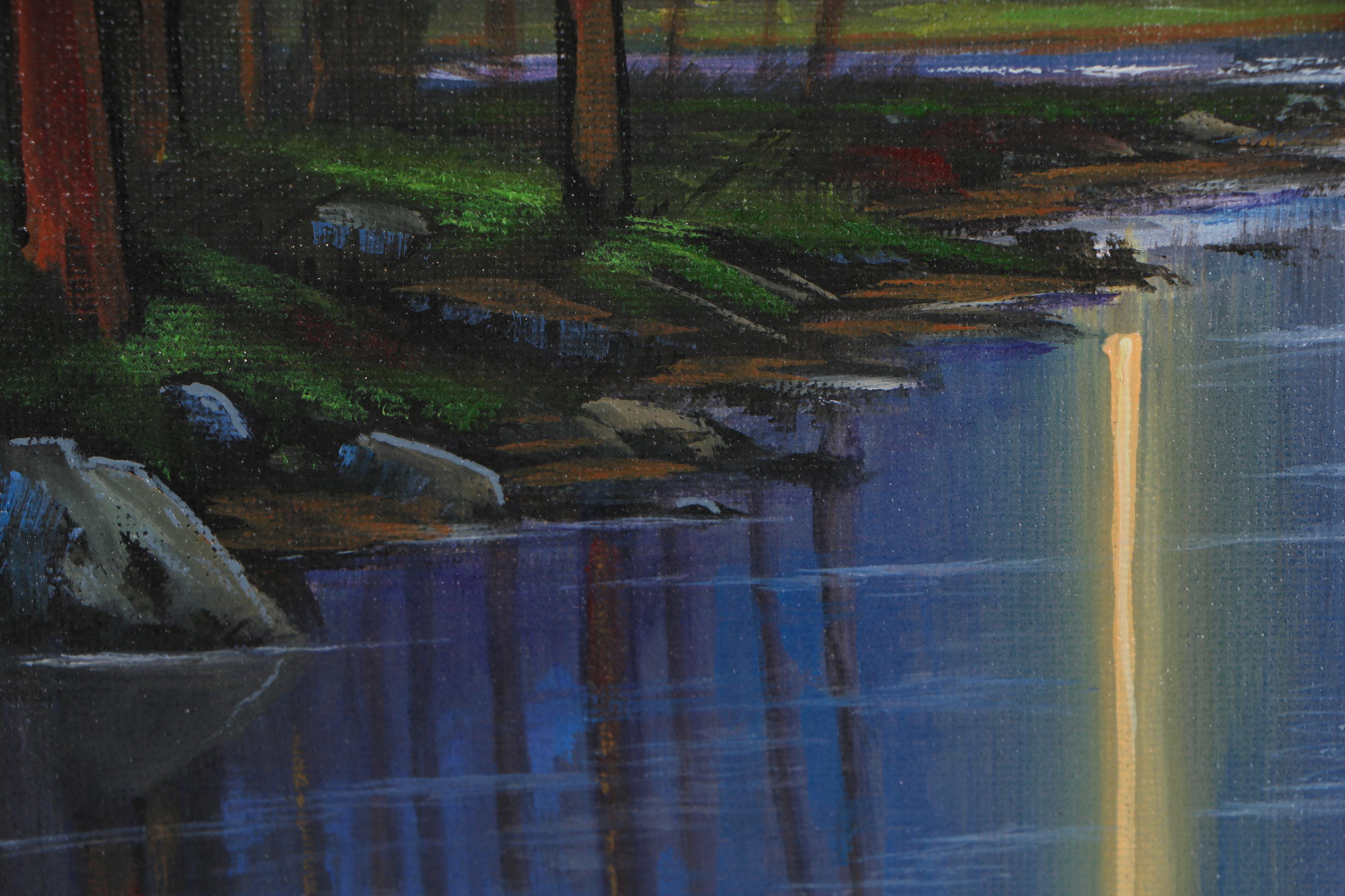 Douglas "Bumo" Johnpeer Oil Painting "Forest Mist"