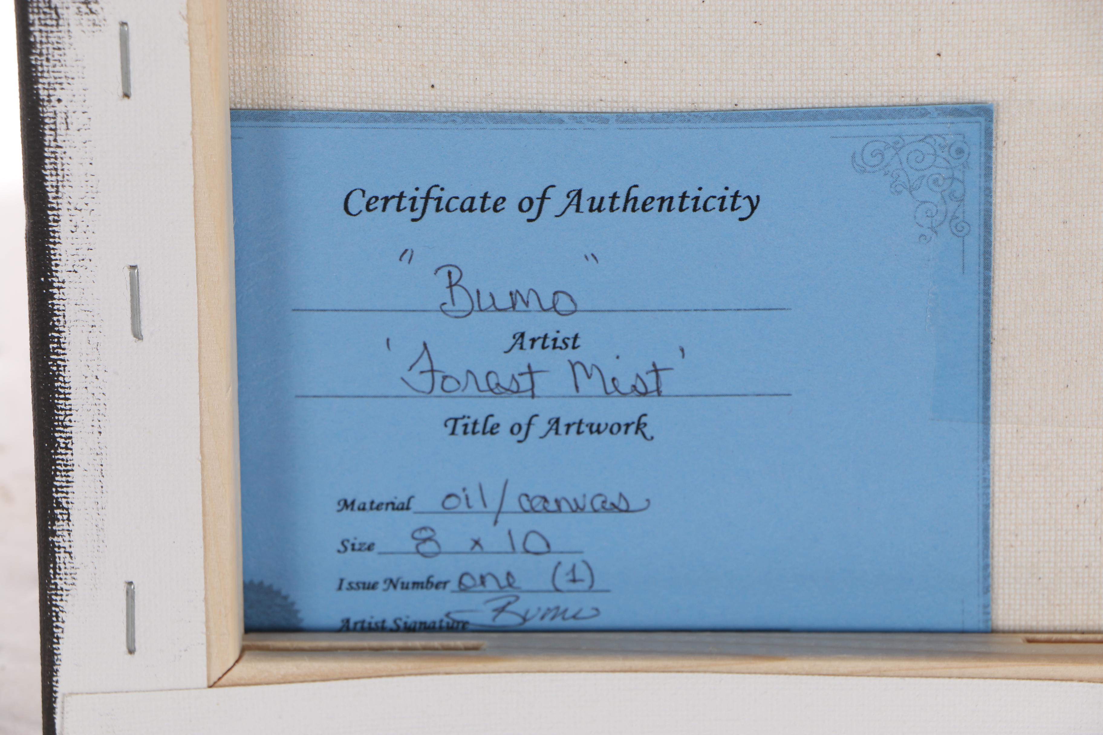 Douglas "Bumo" Johnpeer Oil Painting "Forest Mist"