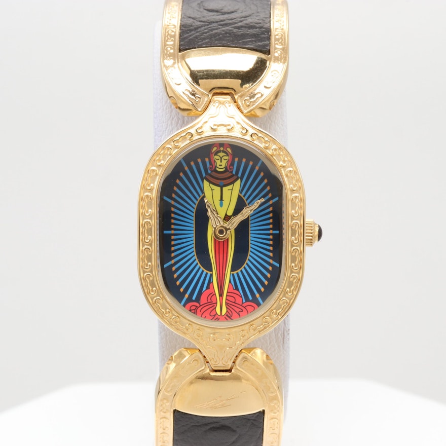 Sevenarts Ltd. "Erté" Gold Plated Wristwatch