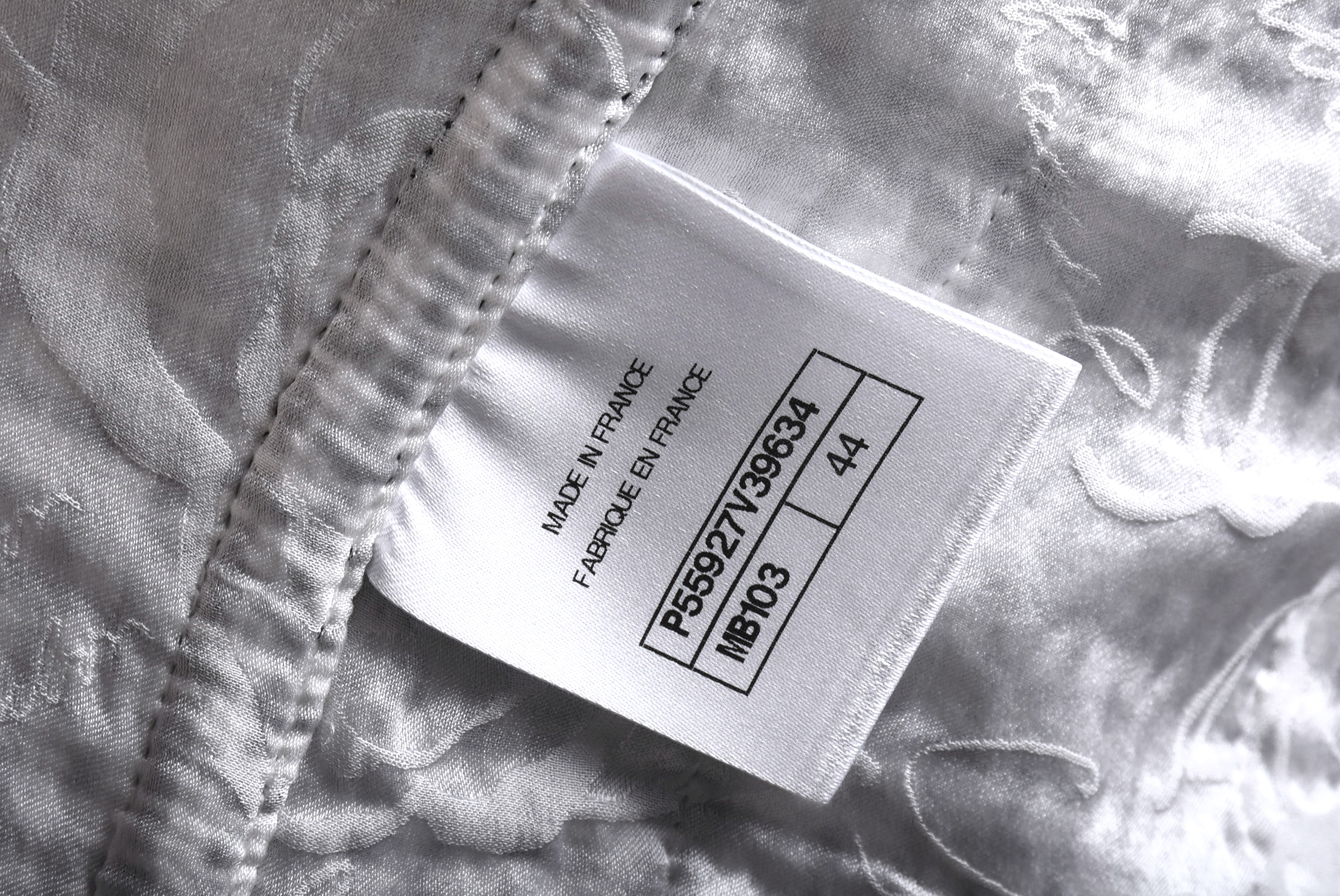 Women's Chanel Black and White Tweed Jacket with Blue Braided Trim