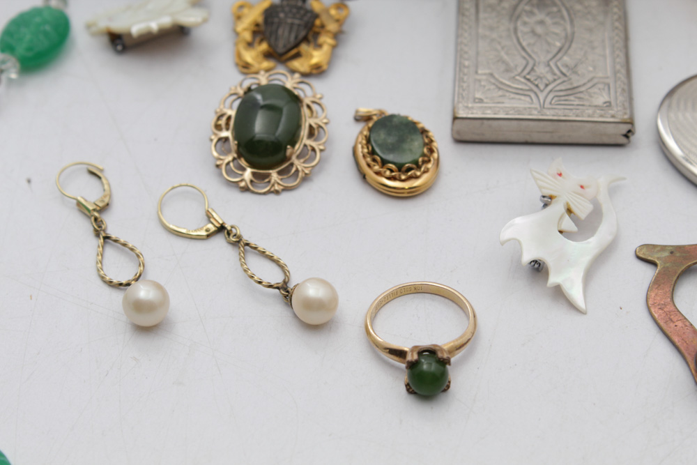 Antique and Vintage Jewelry Including Gold Filled, Mother of Pearl, and More