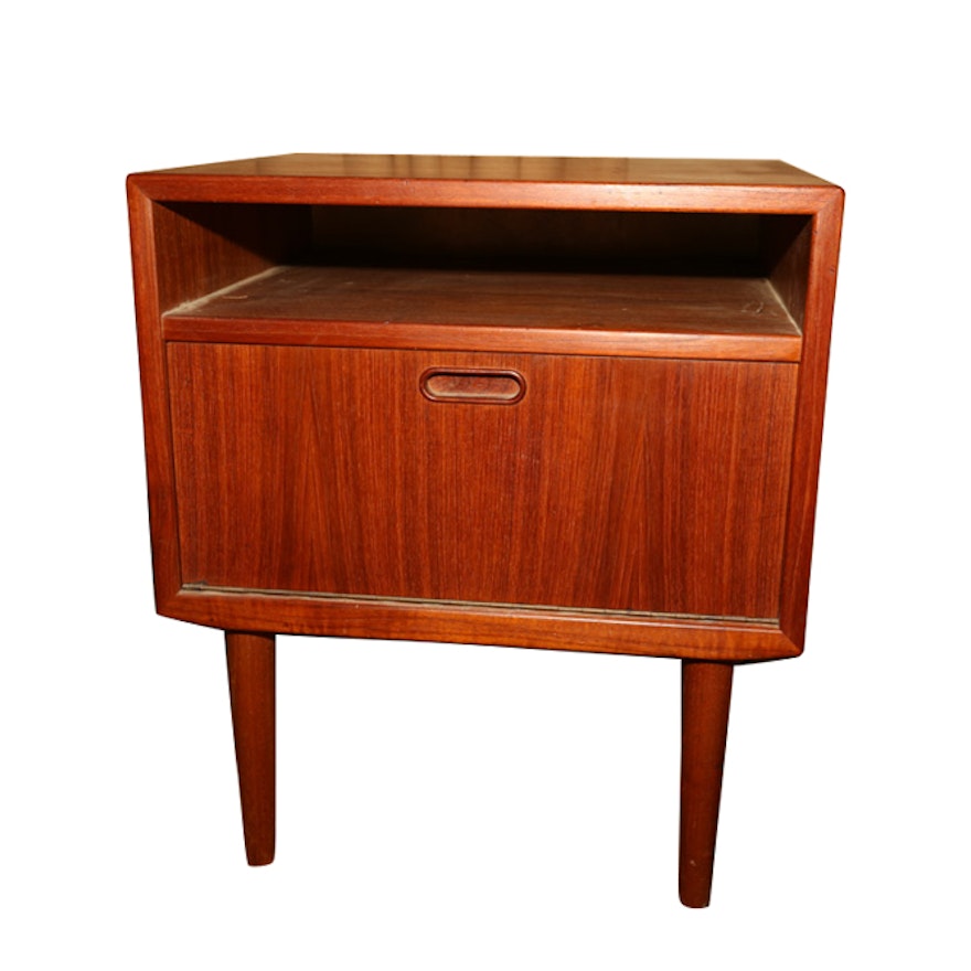 Danish Modern Teak Fall Front Nightstand by Falster, Mid-20th Century