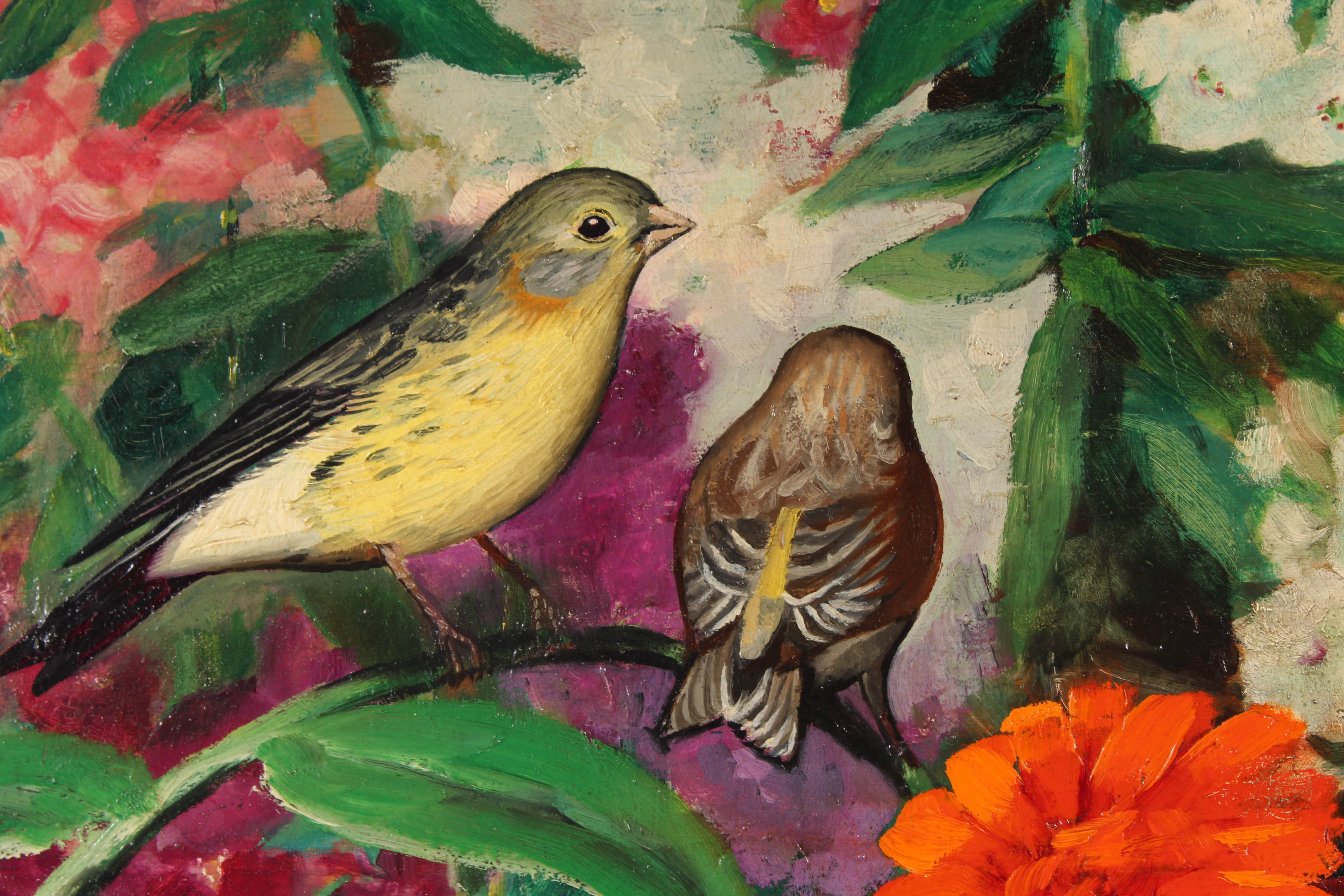 Sadie H. Lowes "My Yard" Oil Painting