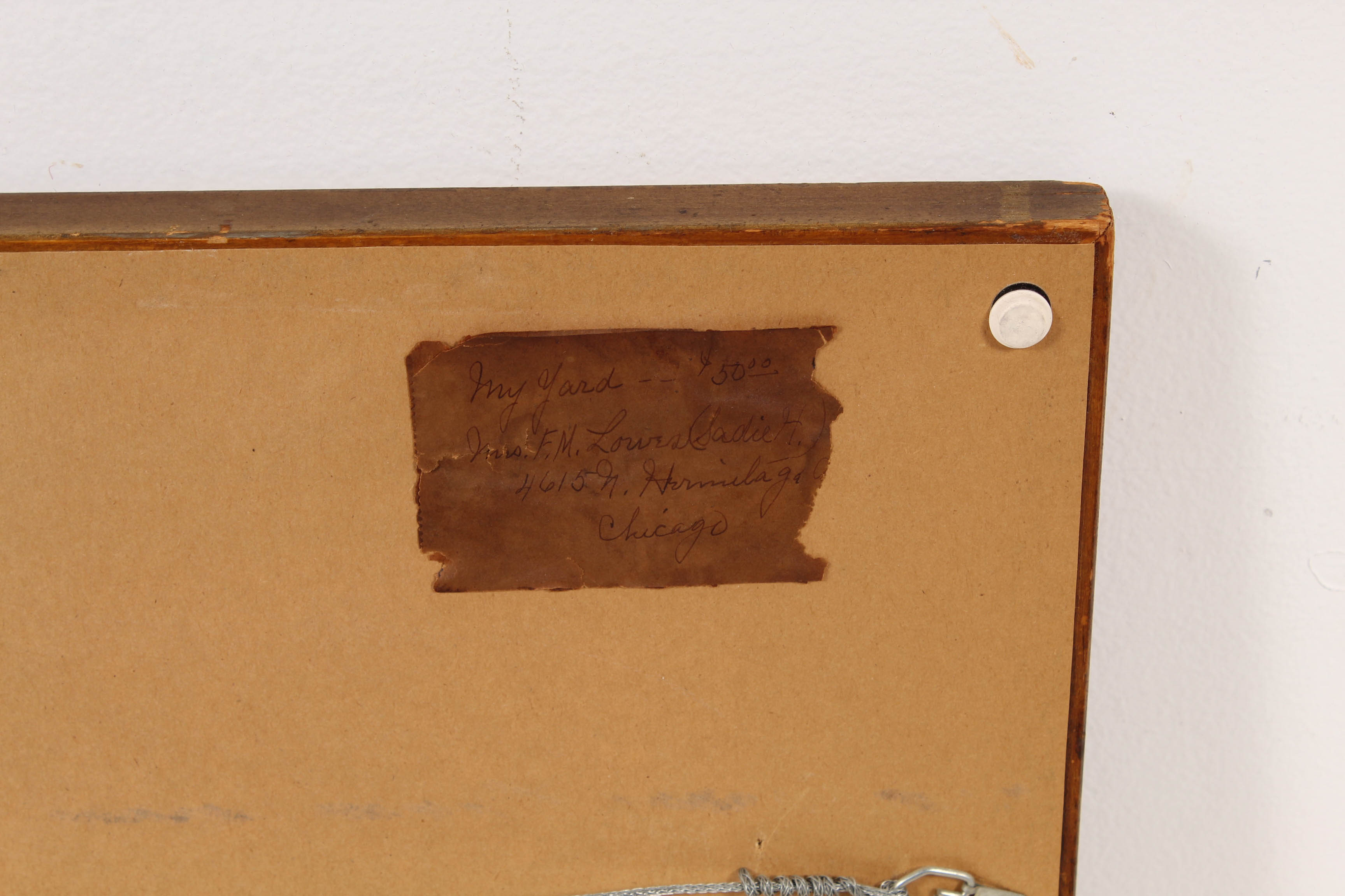 Sadie H. Lowes "My Yard" Oil Painting