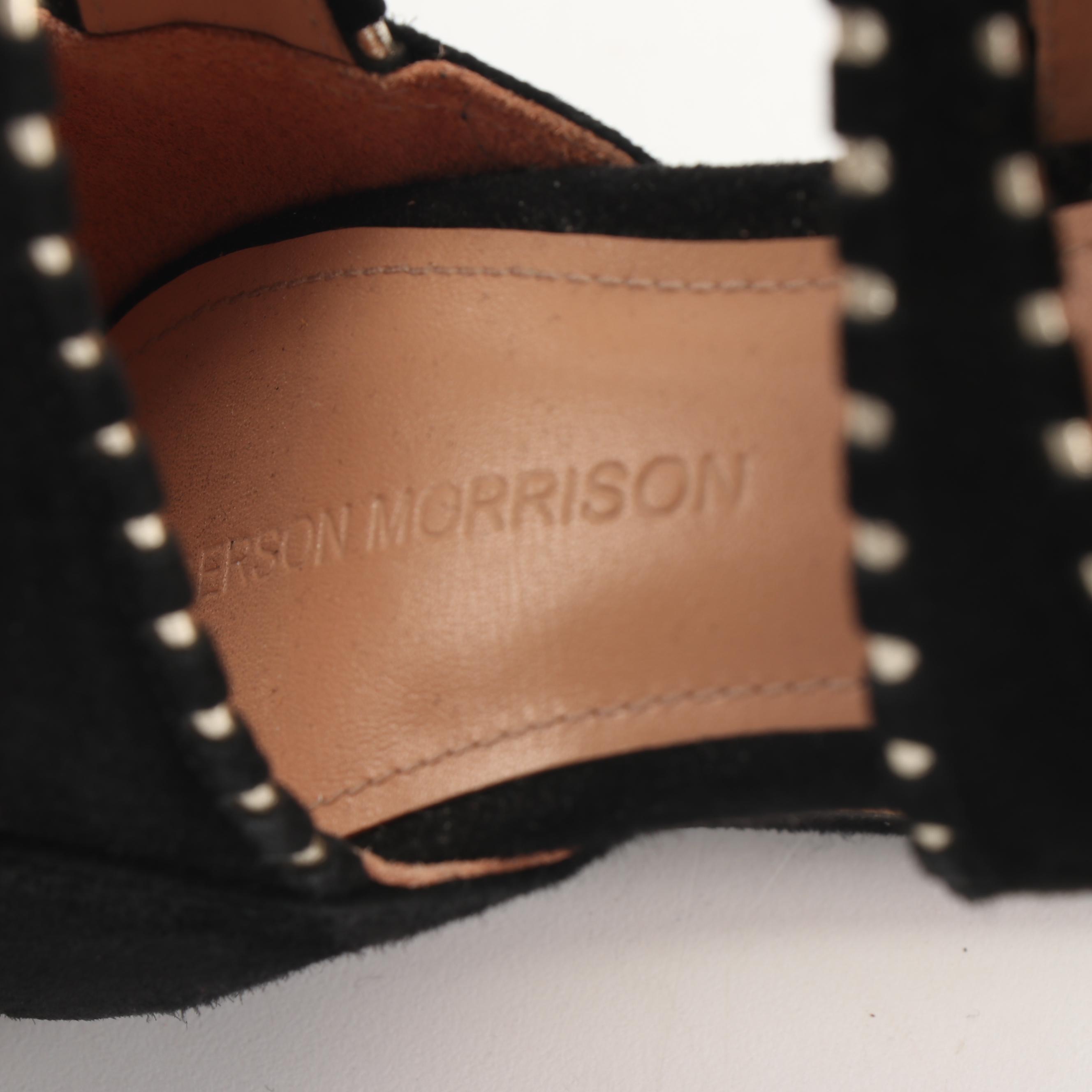 Sigerson Morrison Black Suede High-Heeled Dress Sandals