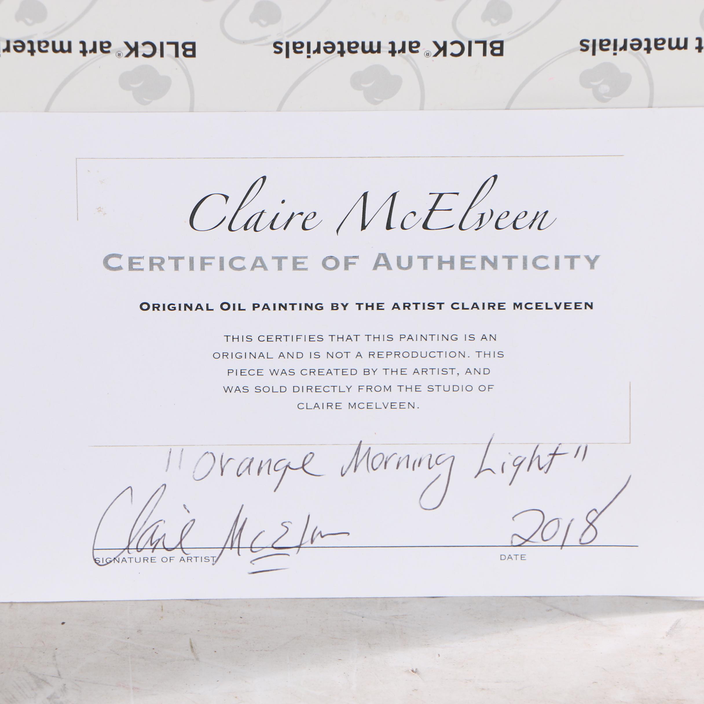 Claire McElveen Oil Painting "Orange Morning Light"