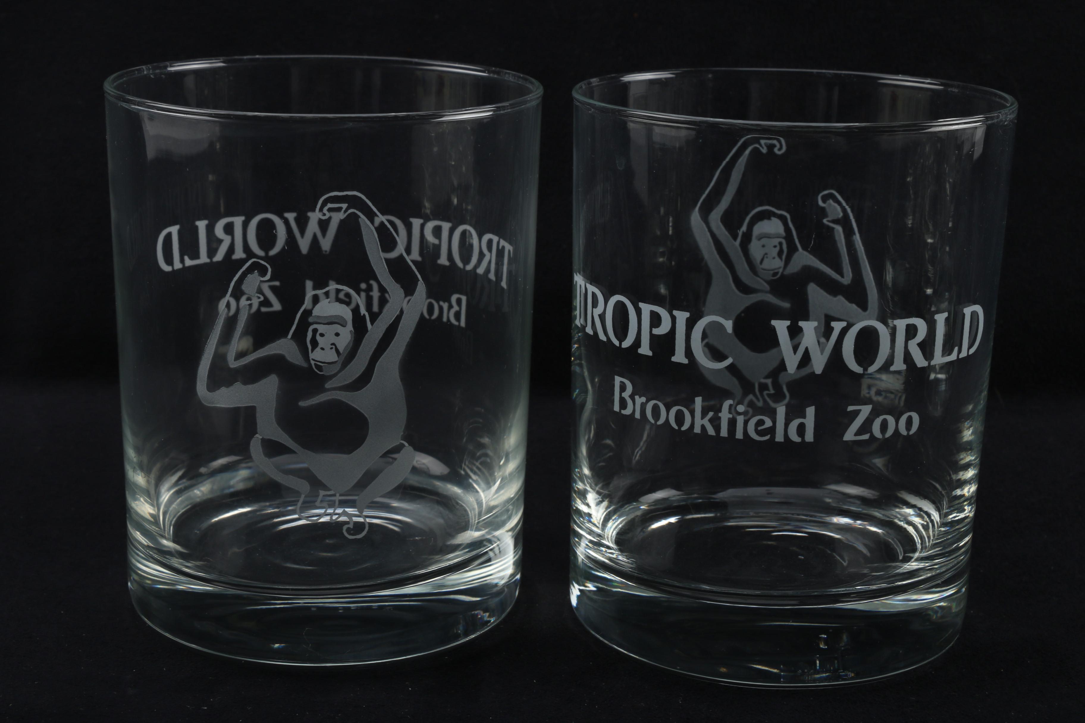Brookfield Zoo "Tropic World" Double Old Fashioned Glasses