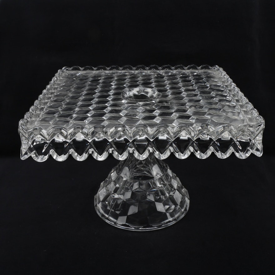 Fostoria "American" Square Glass Cake Stand