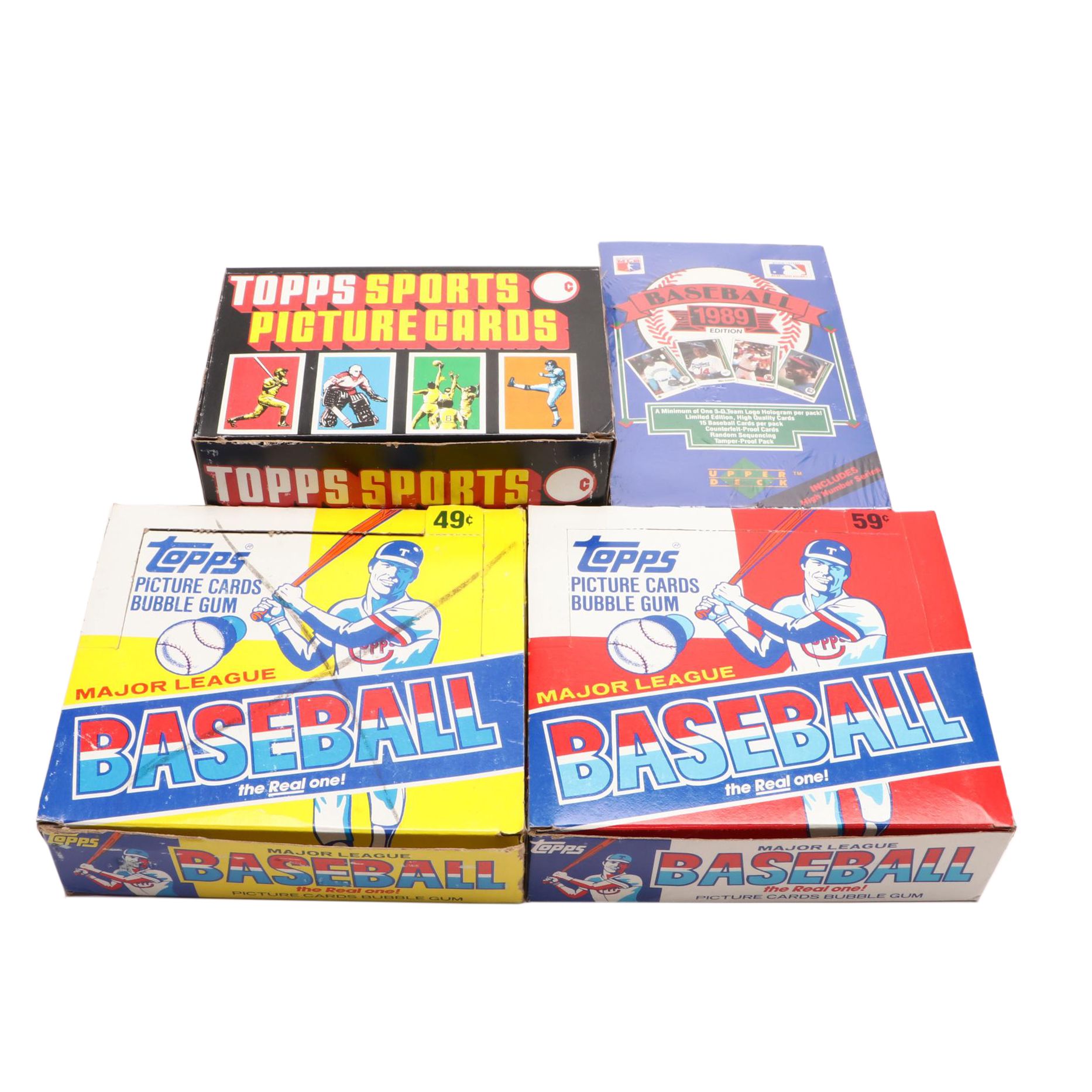 Unopened Baseball Card Boxes and Rack Packs