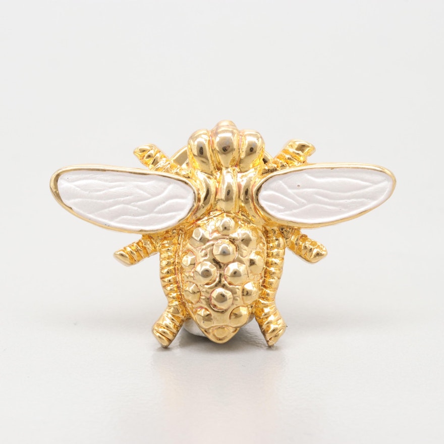 Gold Tone Enamel Insect Lapel Pin