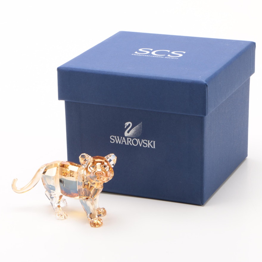 Swarovski Endangered Wildlife "Tiger Cub Standing" Crystal Figurine, 2010