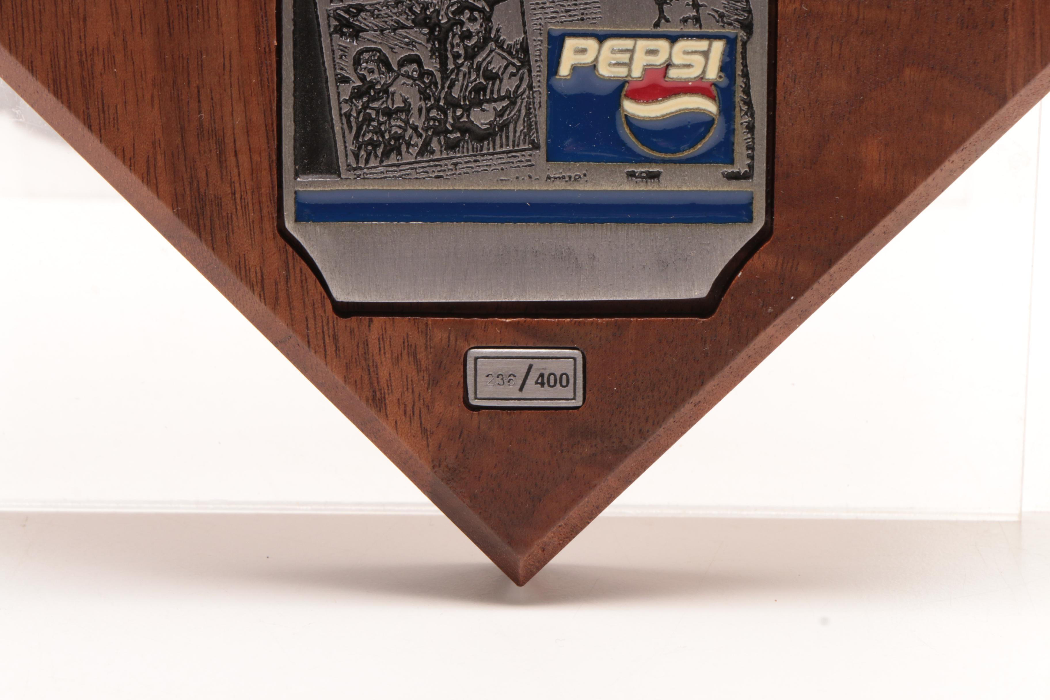 Pepsi-Cola Cincinnati Reds Legacy Cans 2000 on Wood Base