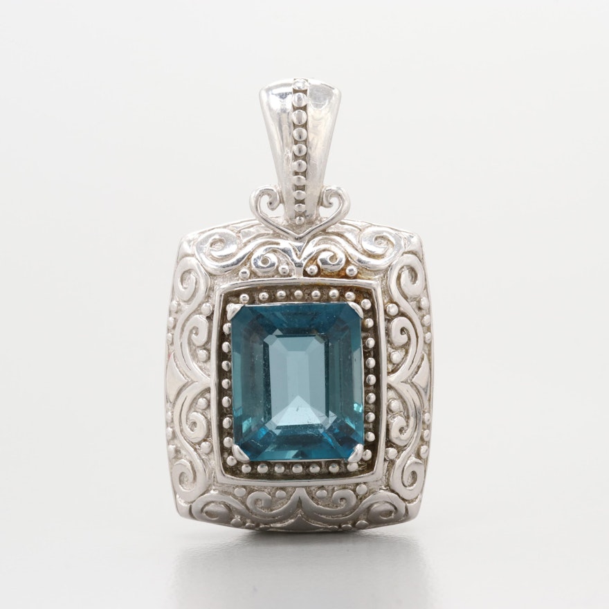 Sterling Silver Blue Topaz Pendant