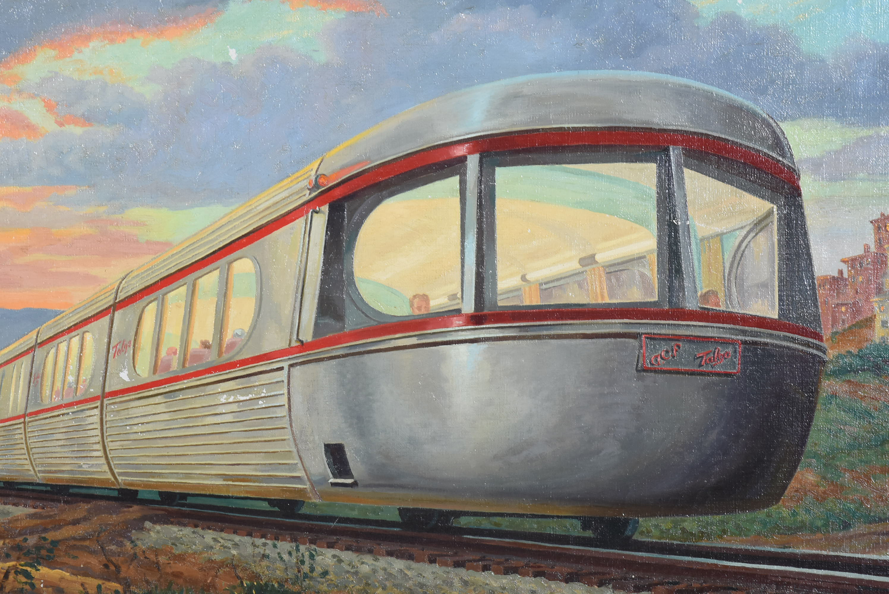 Aurion Proctor 1949 Oil Painting of the Talgo Train