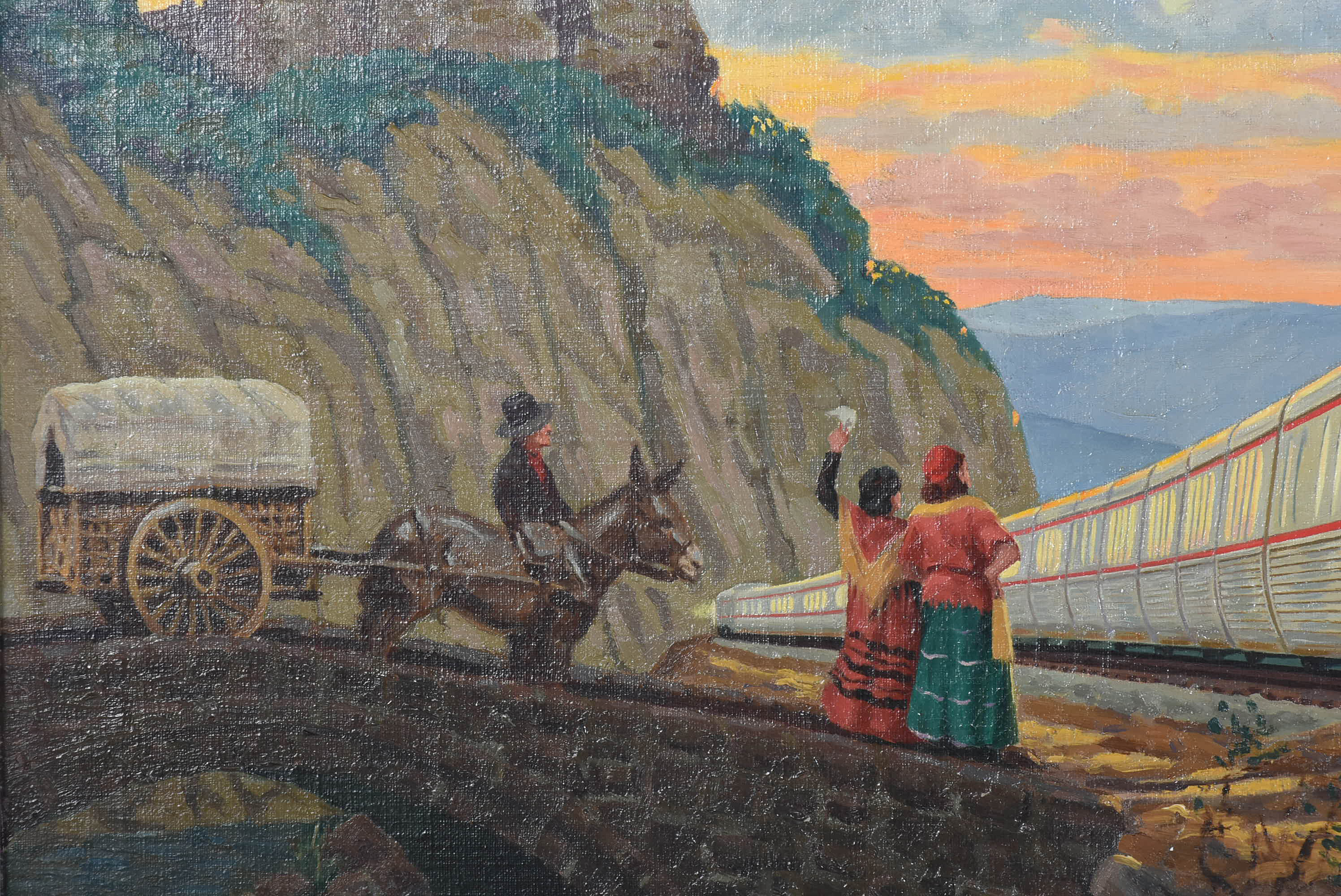 Aurion Proctor 1949 Oil Painting of the Talgo Train