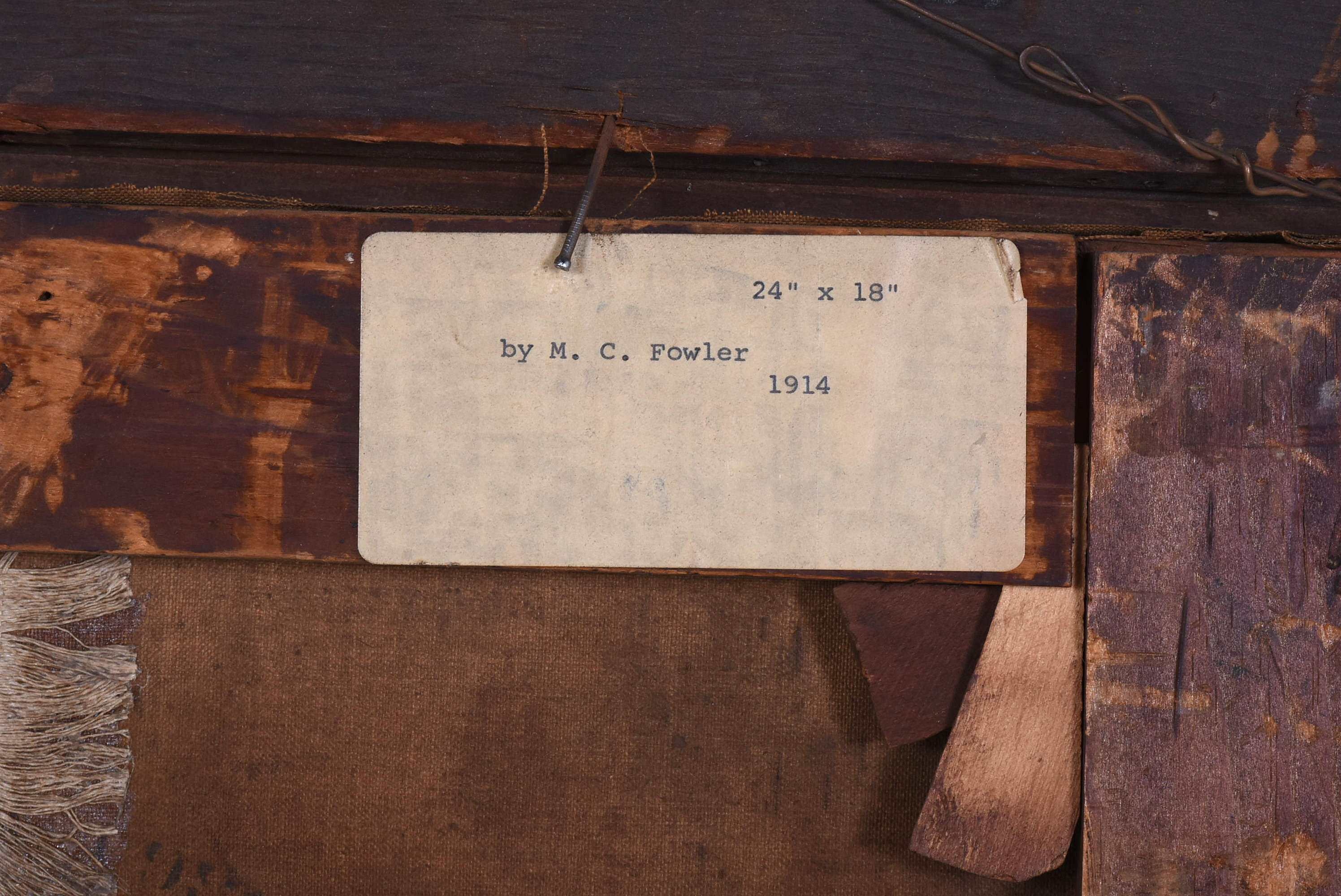 Marshall Fowler 1914 Oil Painting