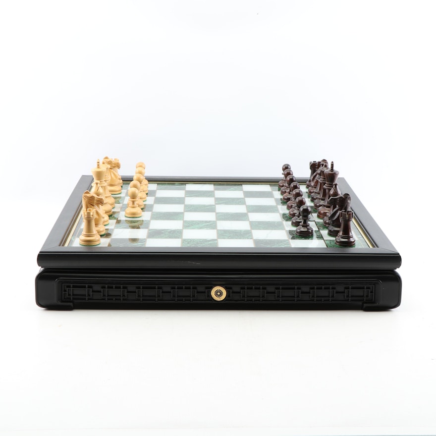 Chess Set with Wood Pieces