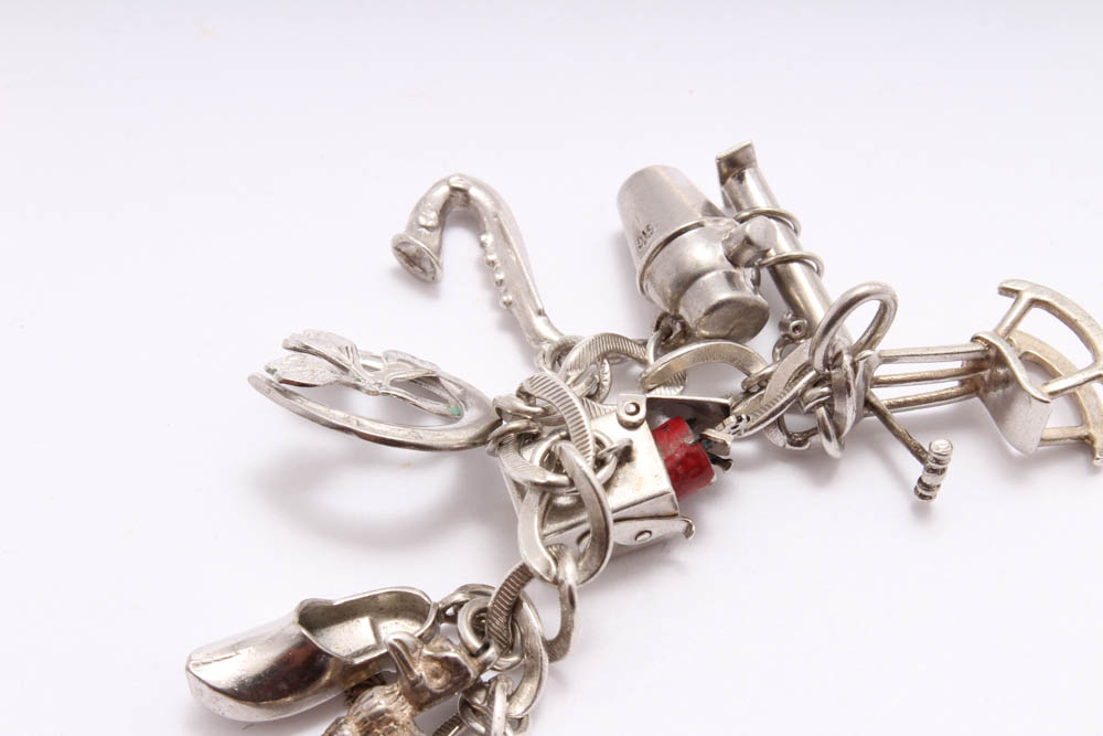 Vintage Sterling Silver Charm Bracelet