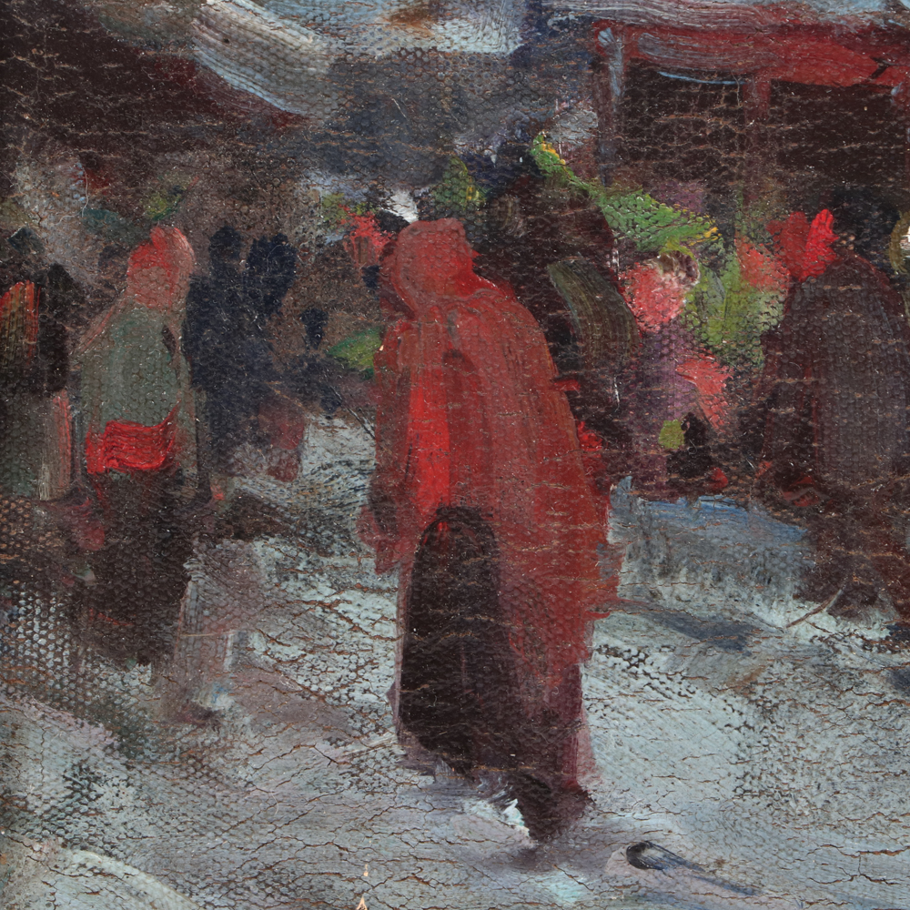 E.T. Hurley Oil Painting "Cityscape"