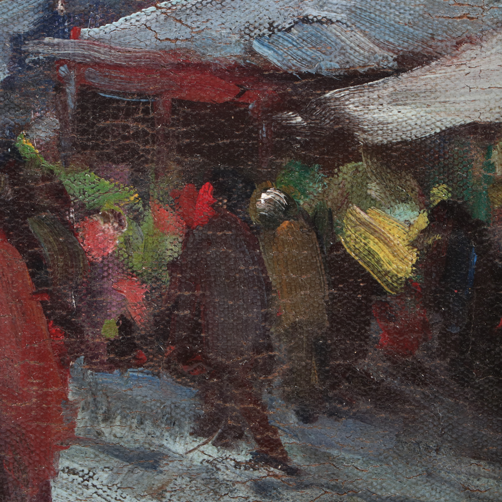 E.T. Hurley Oil Painting "Cityscape"