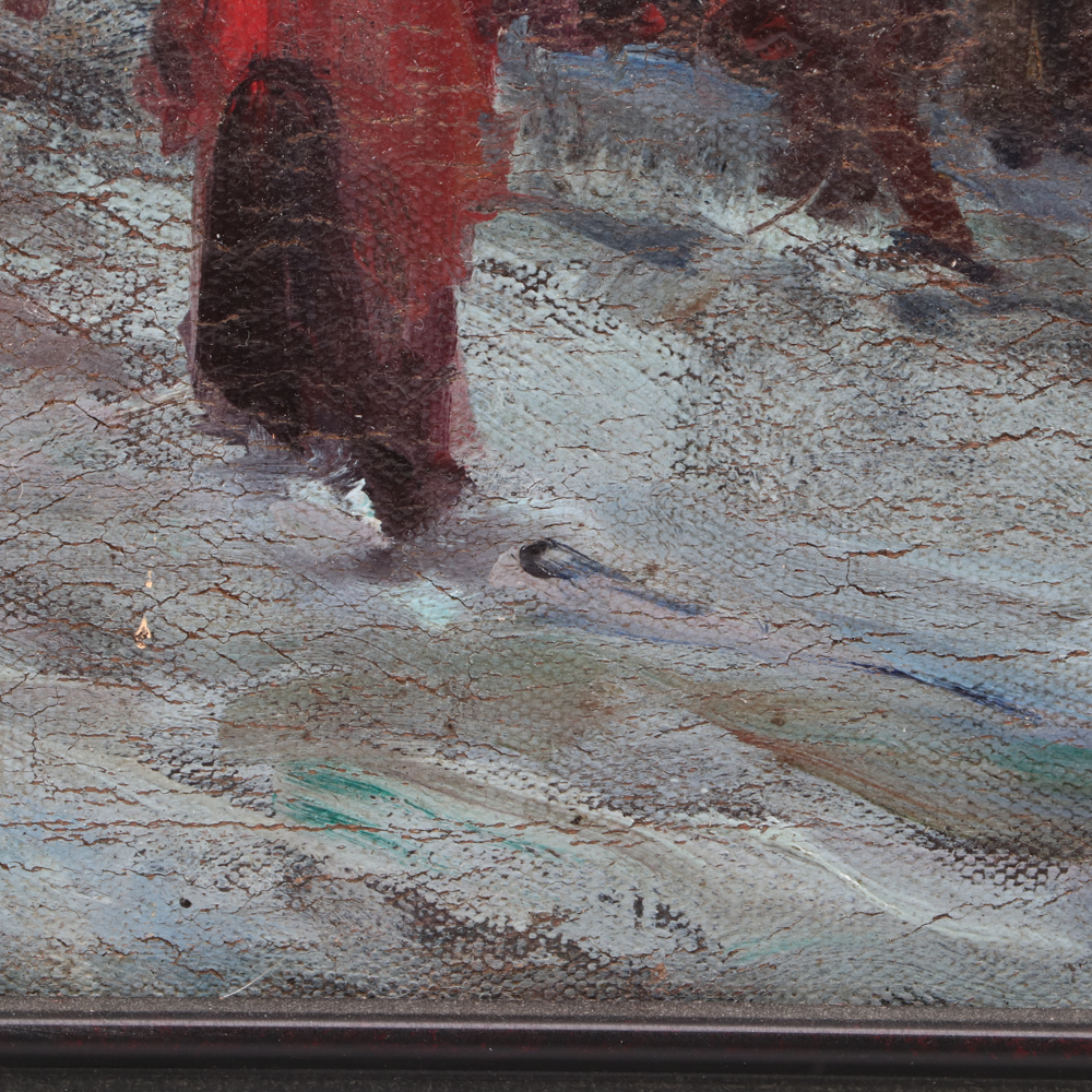 E.T. Hurley Oil Painting "Cityscape"