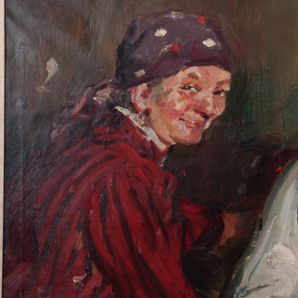 Arthur William Woelfle 1930 Alla Prima Oil Painting "Cronies"