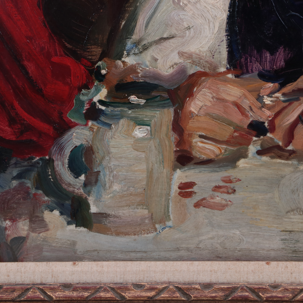 Arthur William Woelfle 1930 Alla Prima Oil Painting "Cronies"