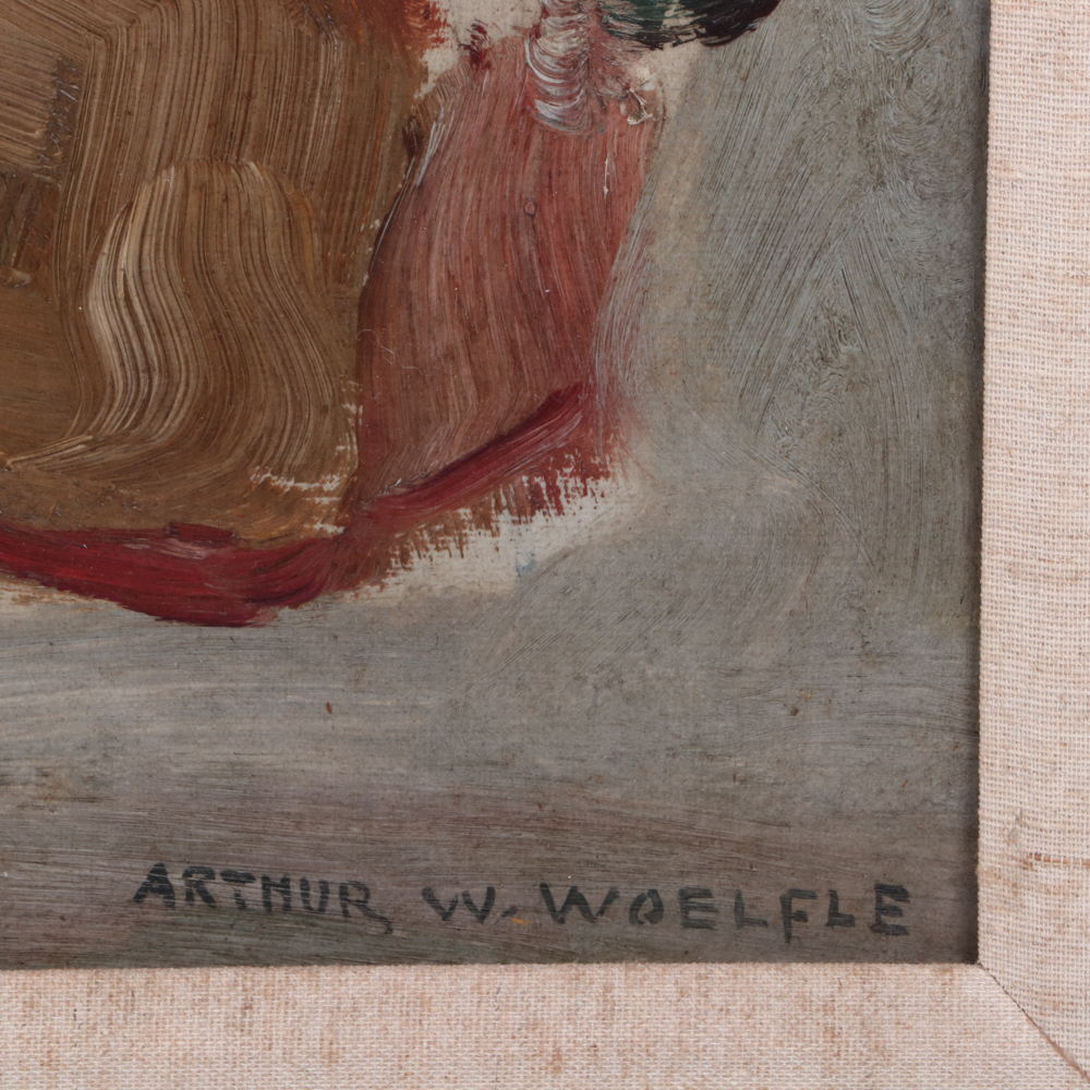 Arthur William Woelfle 1930 Alla Prima Oil Painting "Cronies"