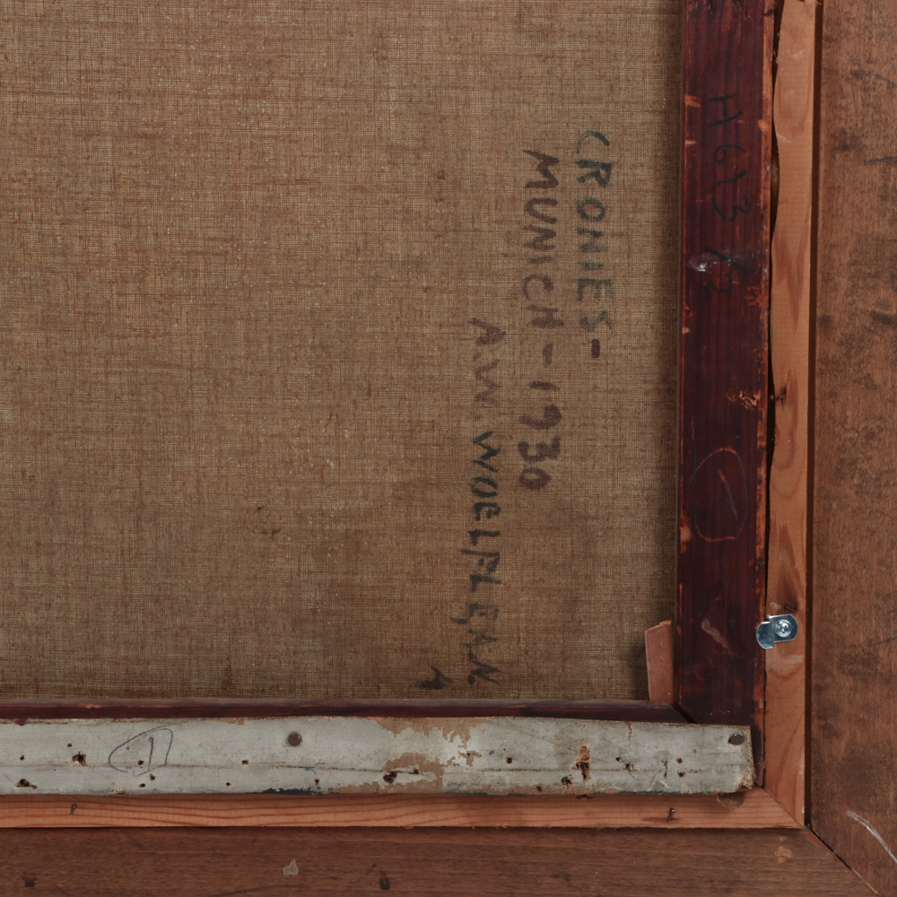 Arthur William Woelfle 1930 Alla Prima Oil Painting "Cronies"